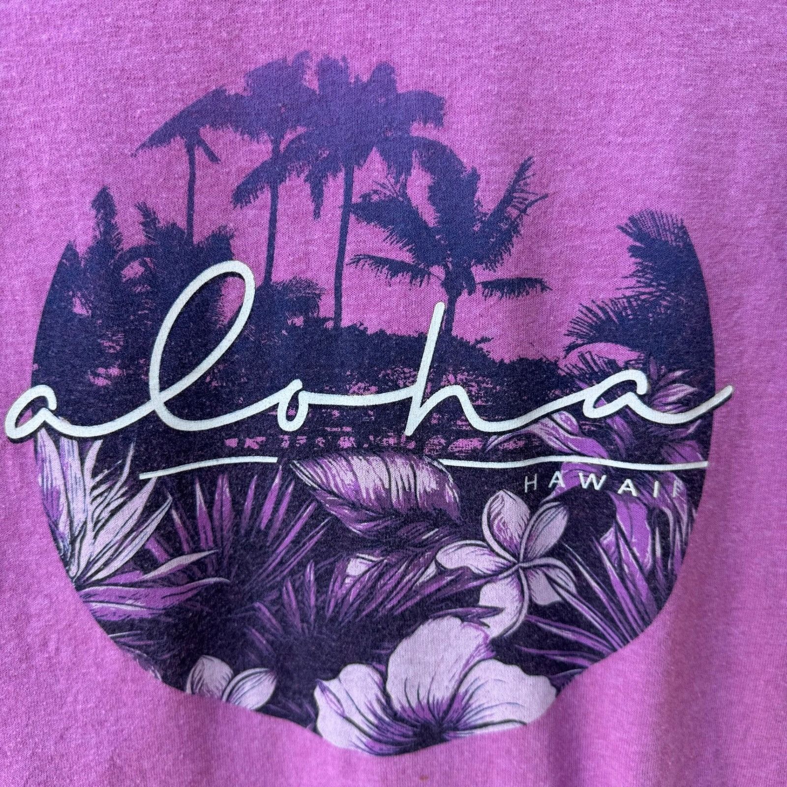 Other Aloha Hawaii Purple Graphic T-Shirt Tropical Palm Tree Hibis Size US M / EU 48-50 / 2 - 2 Thumbnail