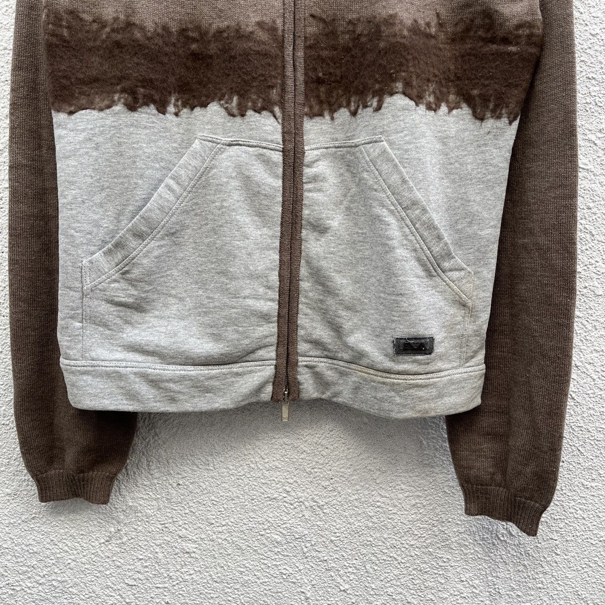Emporio Armani 00’s Emporio Armani Hybrid Knitted Hoodie Size US M / EU 48-50 / 2 - 9 Thumbnail