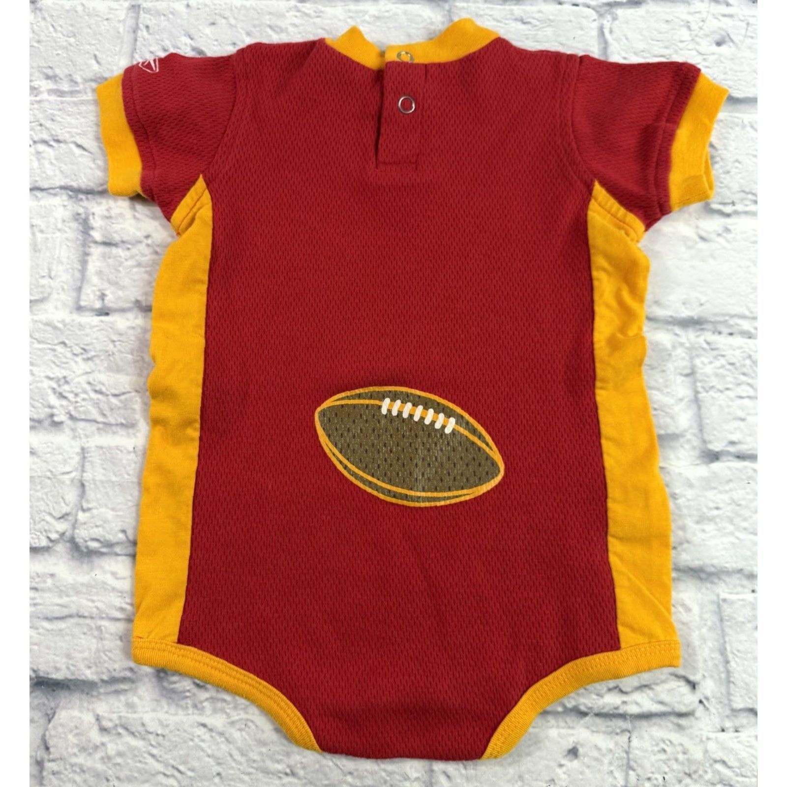 Reebok Kansas City KC NFL Chiefs 24 Month One Piece Bodysuit Creeper Red Mens Football Bodysuit Creeper Red Size ONE SIZE - 4 Thumbnail