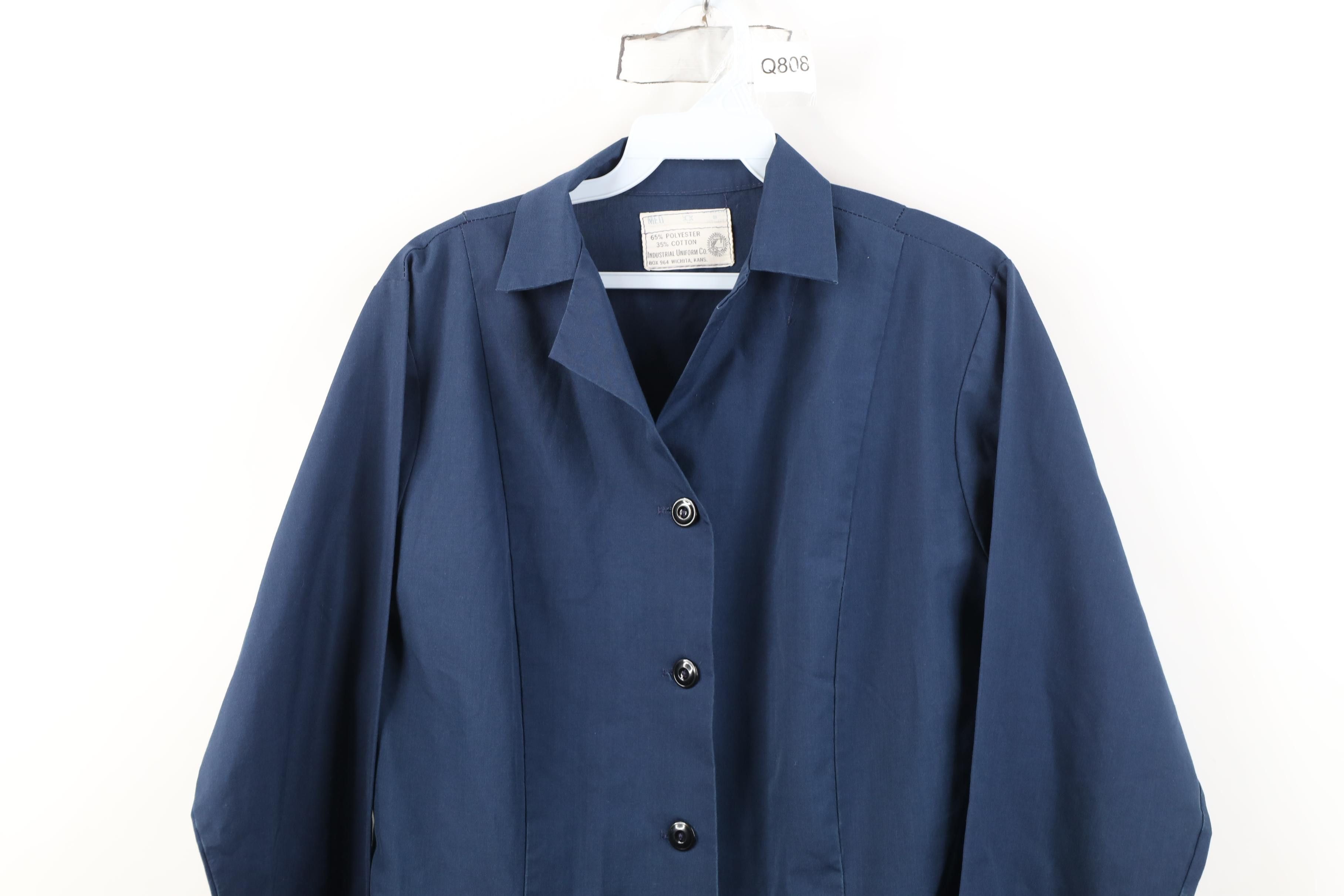 Vintage Vintage 60s Nurse Medical Button Lab Coat Jacket Blue USA Size M / US 6-8 / IT 42-44 - 2 Thumbnail
