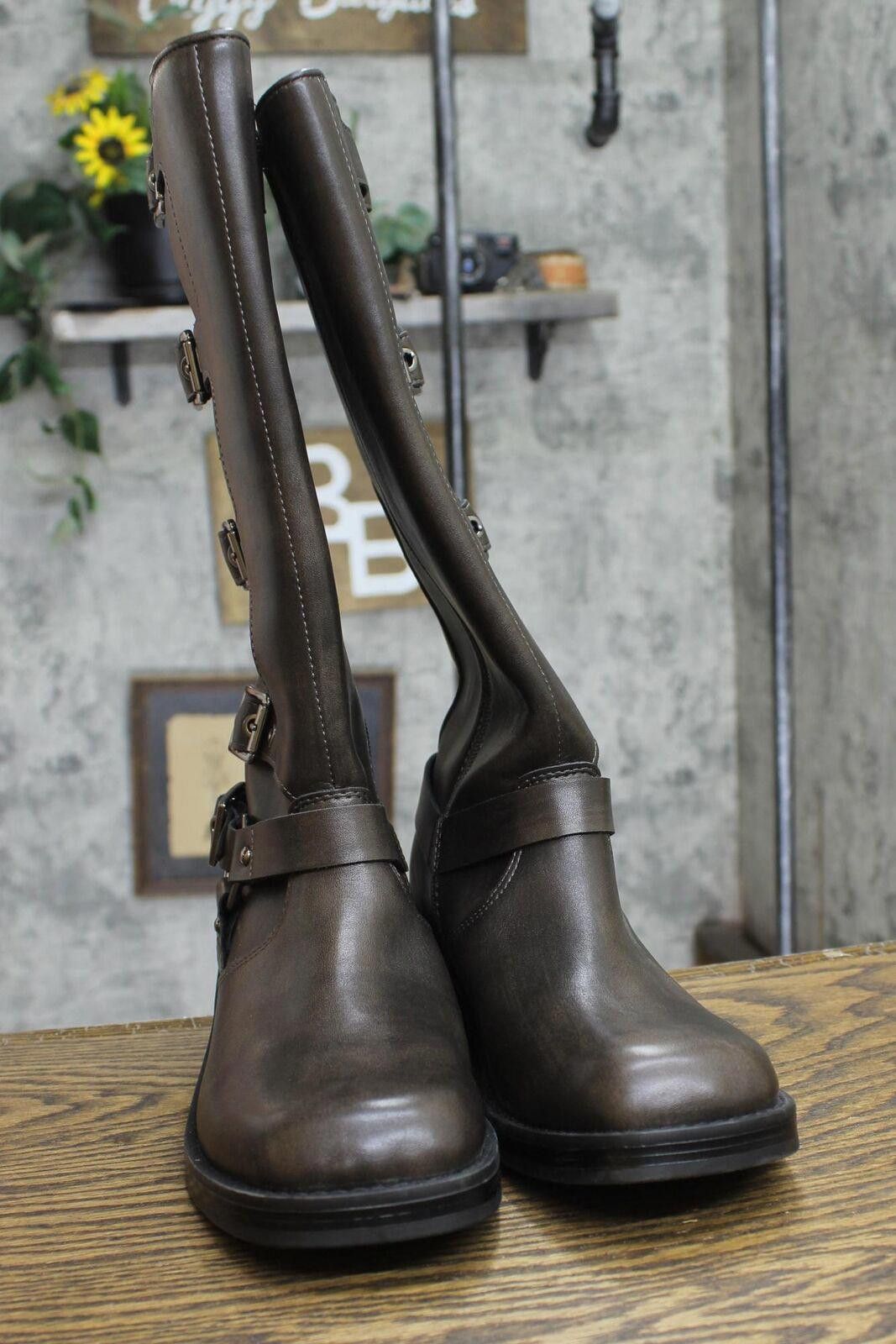 Designer NEW Wild Fable Tall Moto Buckle Boots 90366583 Brown 8M Size US 8 / IT 38 - 4 Thumbnail