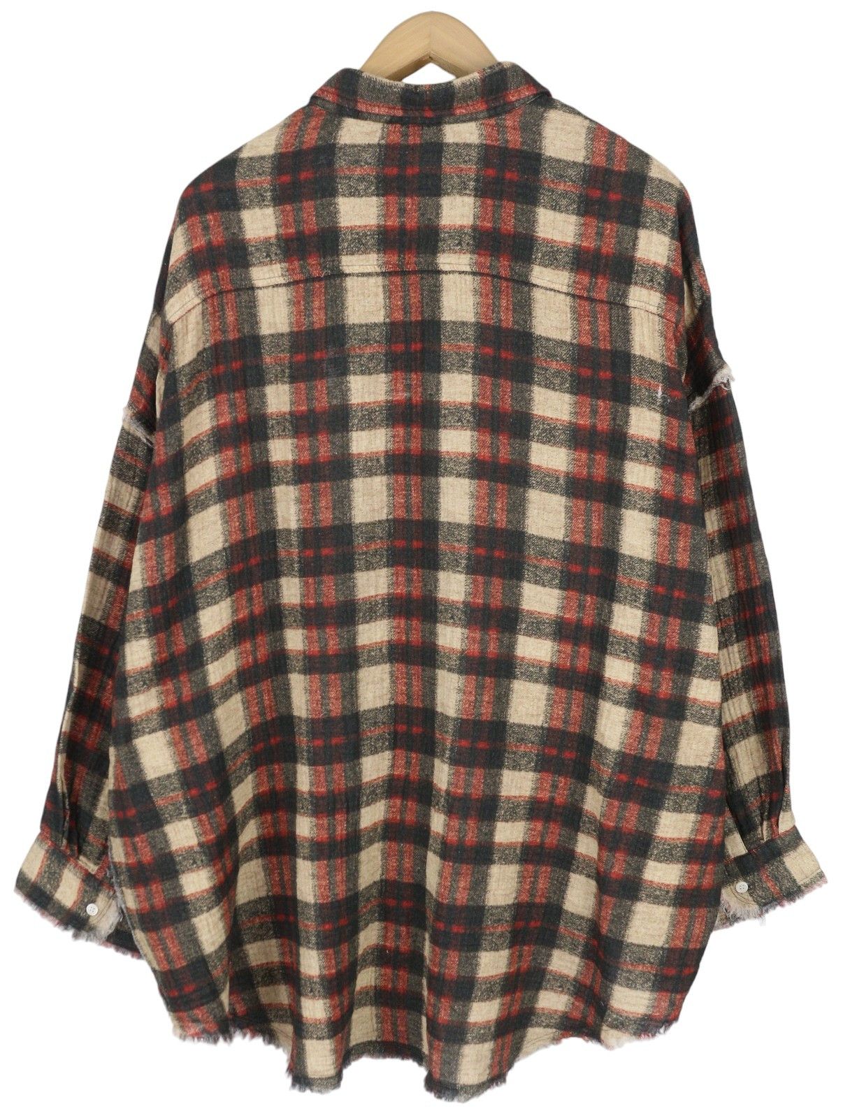 R13 SHREDDED SEAM DROP NECK XL Plaid Oversized Shirt 86559 Size XL / US 12-14 / IT 48-50 - 2 Thumbnail