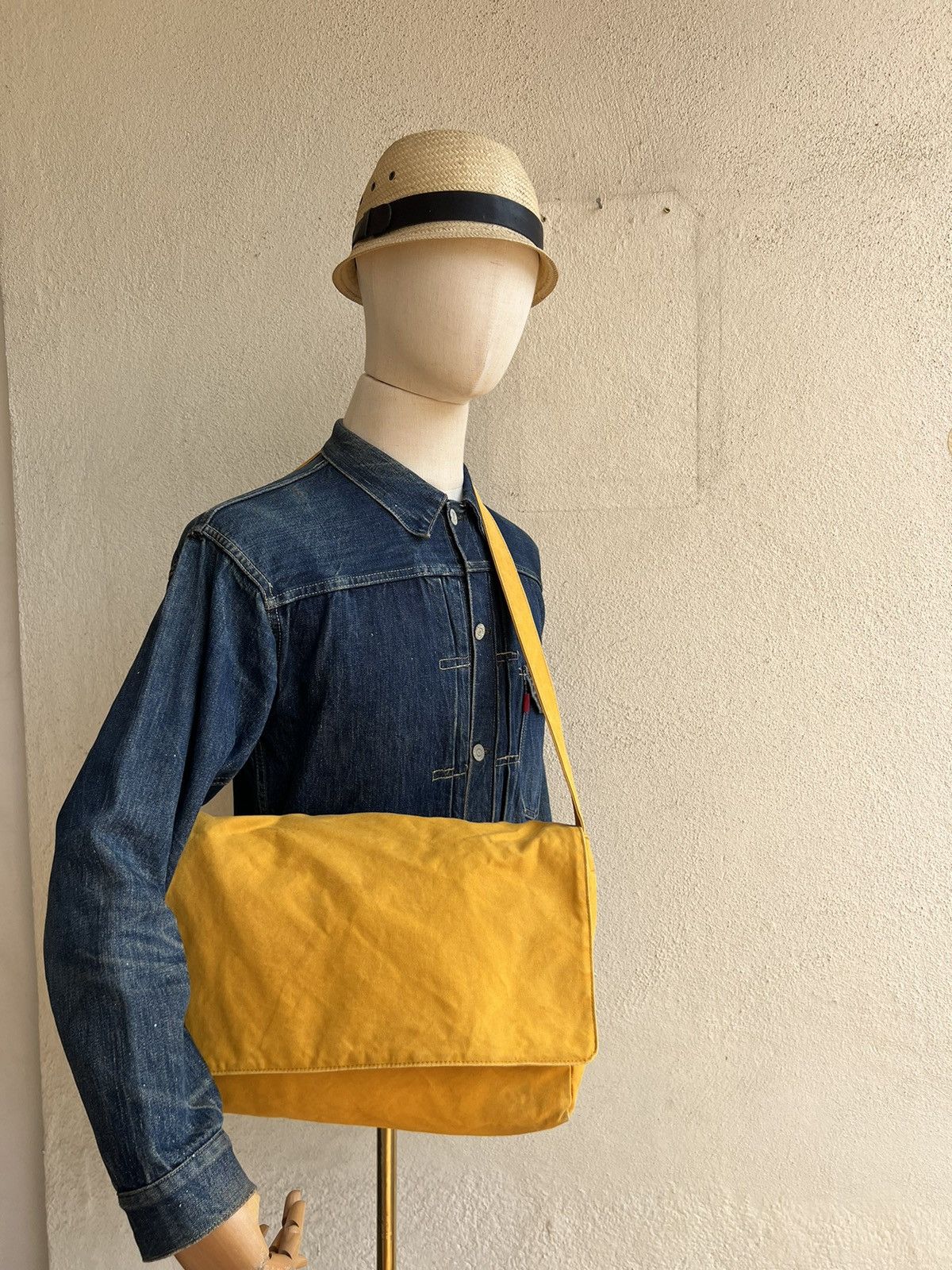 Vintage Ateliers Penelope Dirty Faded Canvas Messenger Bag Size ONE SIZE - 2 Thumbnail