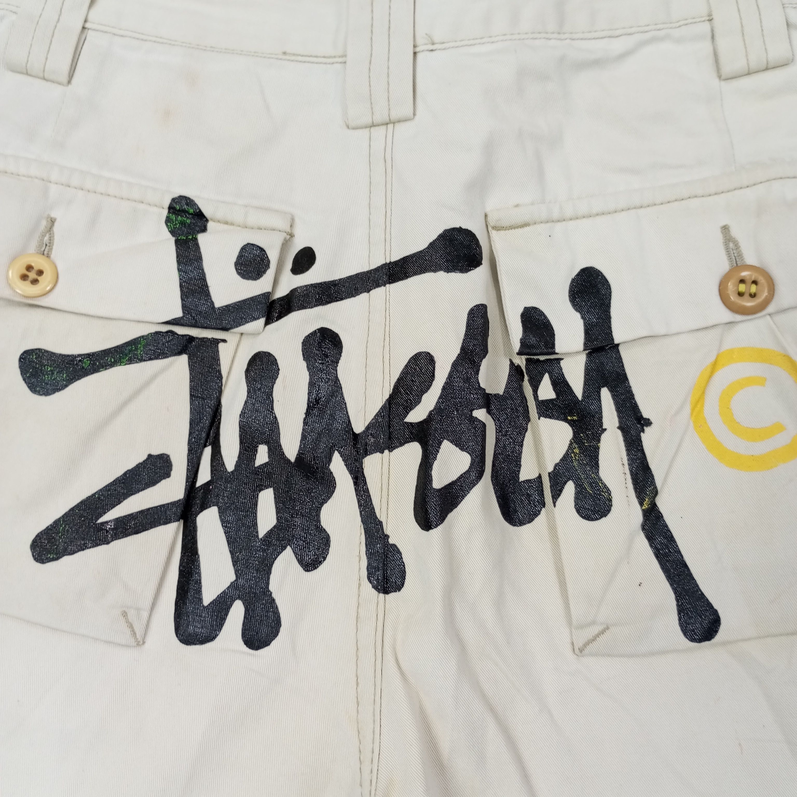 Vintage Stussy Streetwear Style Custom Art Short Pants c244n7 Size US 34 / EU 50 - 2 Thumbnail