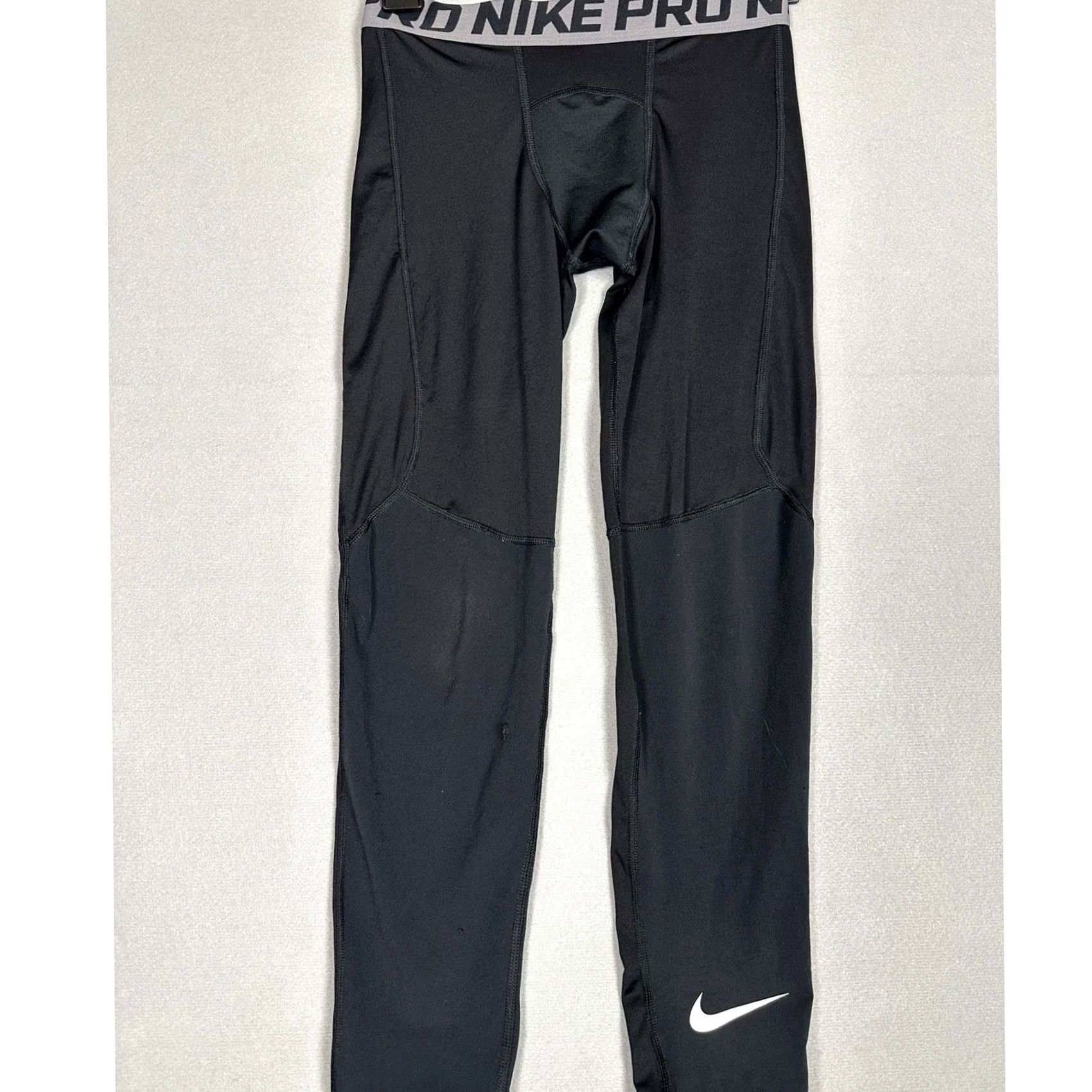 Nike Nike Pro Compression Fitted Leggings Mens Medium Black Athletic Training Size US 31 - 2 Thumbnail