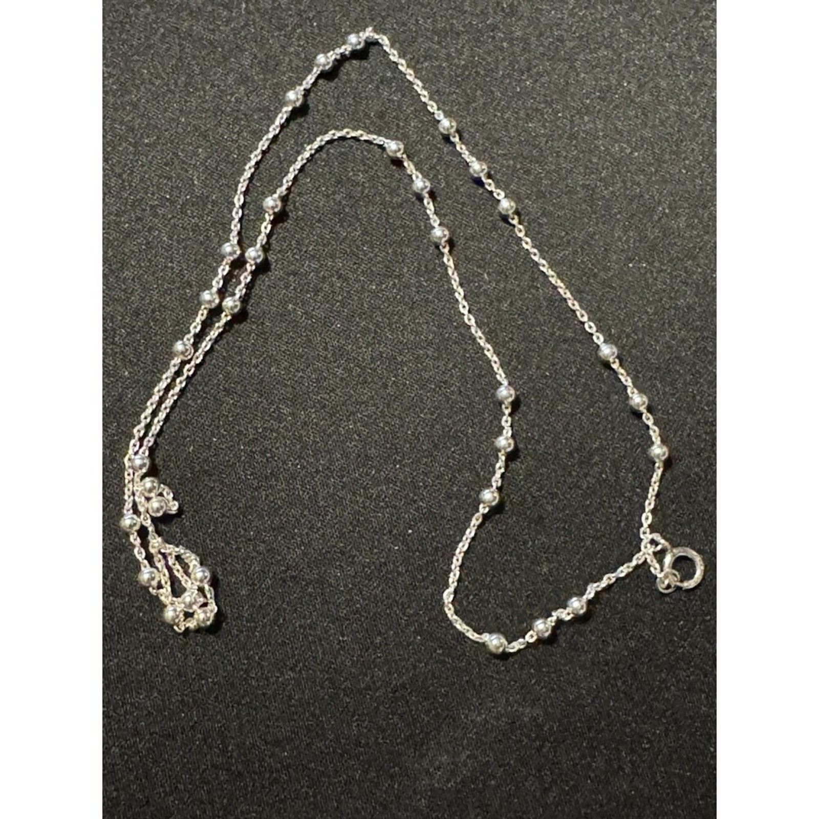 Other JCM 925 Silver Ball Bead Stationed Necklace 19 in Teal Pouch Size ONE SIZE - 4 Thumbnail