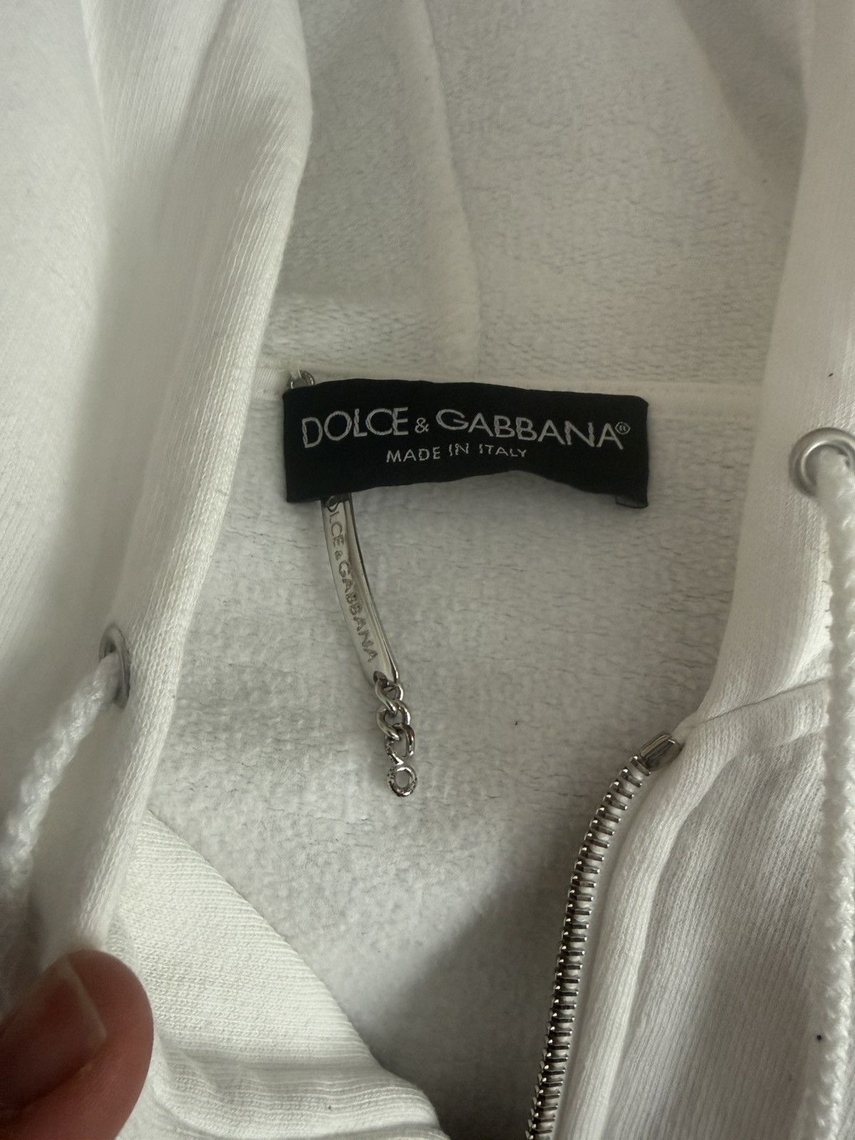 Dolce & Gabbana Vintage 2003 Dolce & Gabbana Full Zip White Hoodie Jacket Size US S / EU 44-46 / 1 - 4 Thumbnail