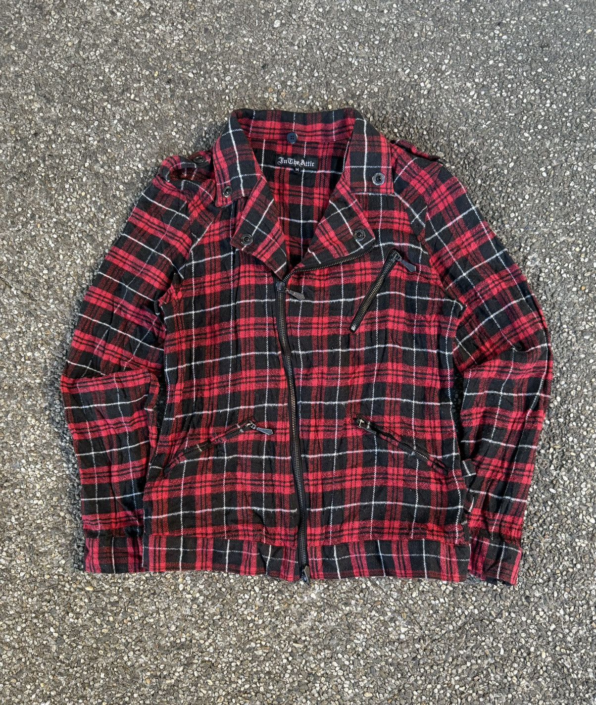In The Attic In the Attic Tartan Punk Biker Jacket Size M / US 6-8 / IT 42-44 - 1 Thumbnail