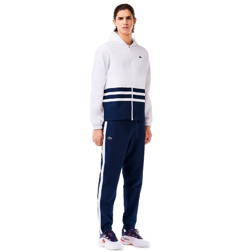 Lacoste o1s22i1n1124 Hooded Sports Tracksuit in White & Blue Size US XXL / EU 58 / 5 - 2 Thumbnail