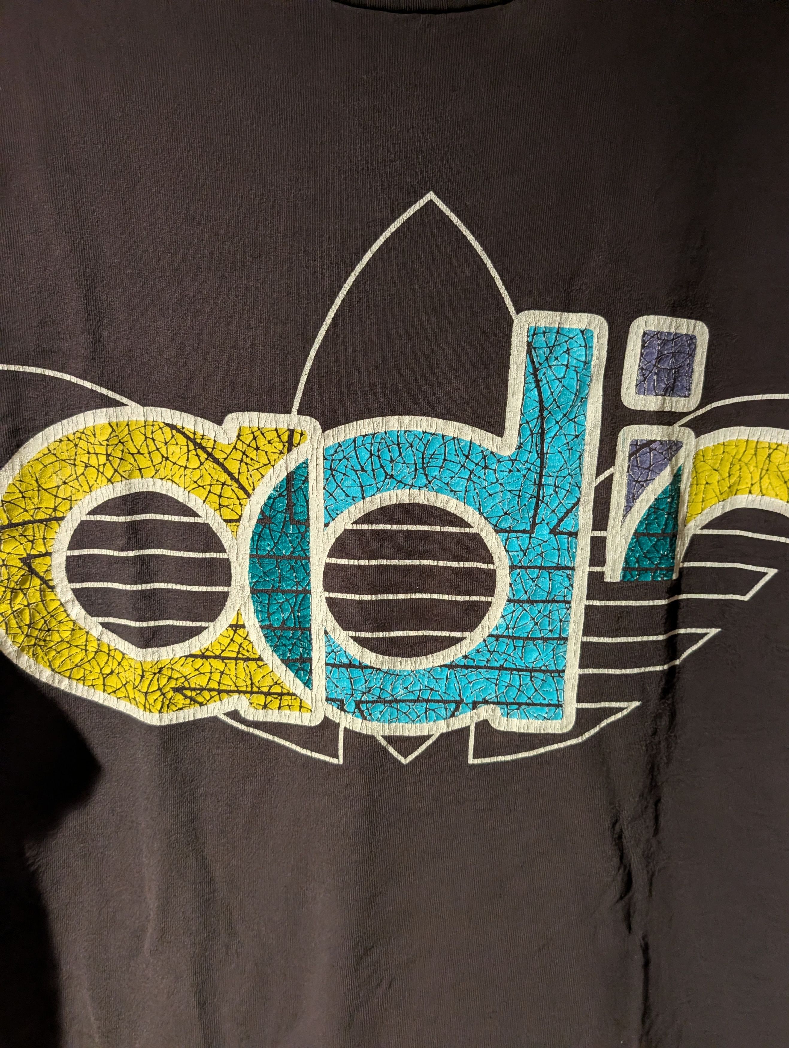 Adidas VTG 90s Adidas Abstract Logo T-Shirt Trefoil Made USA XL Size US XL / EU 56 / 4 - 2 Thumbnail