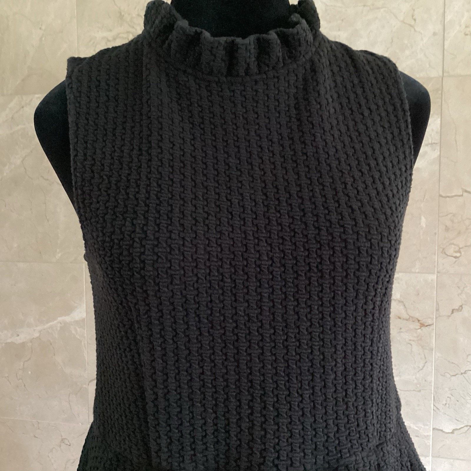 Ganni GANNI Pinnacle Mini Dress Medium Black Sleeveless Twee Size M / US 6-8 / IT 42-44 - 3 Thumbnail