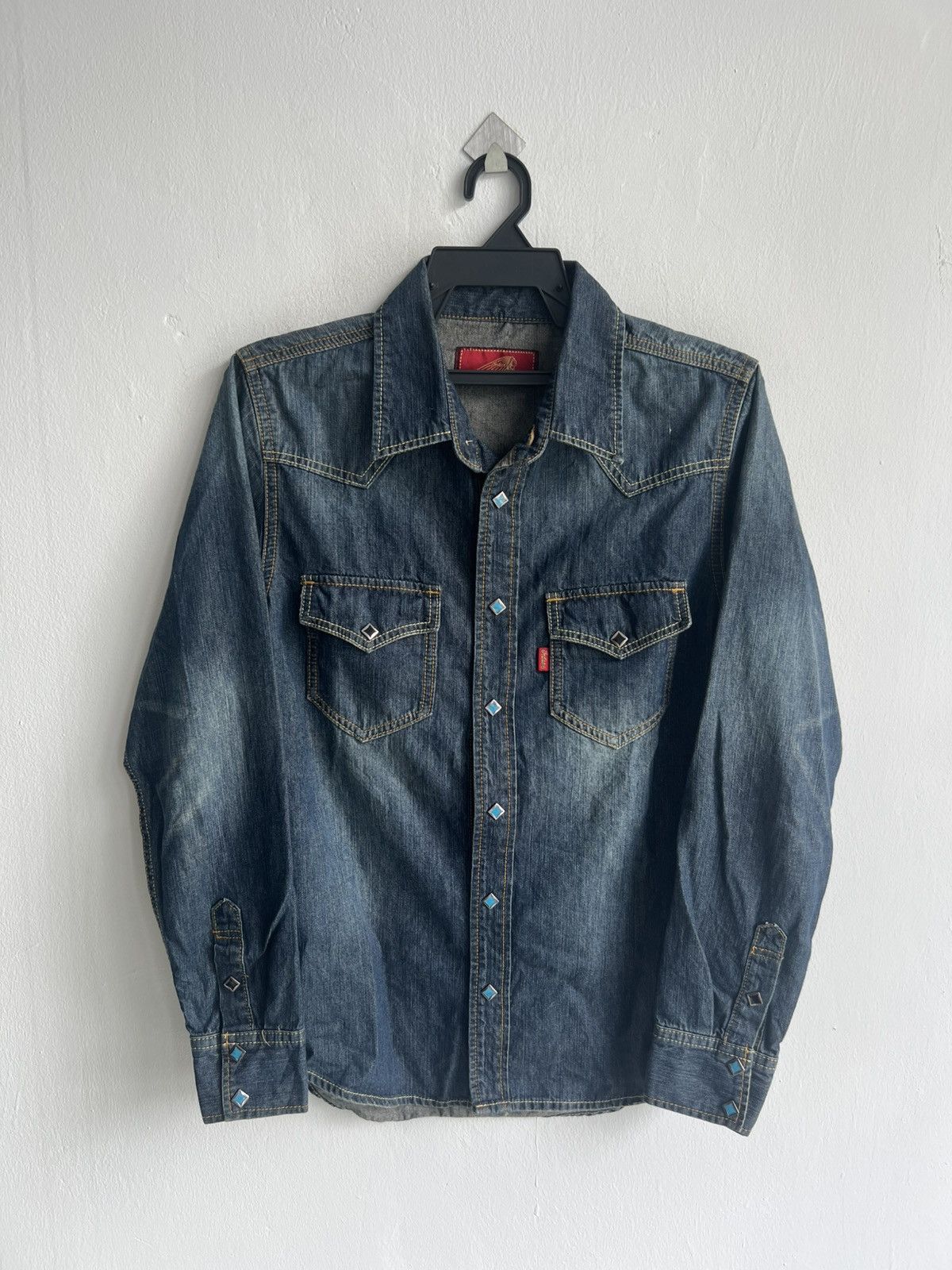 Indian Motorcycle Indian Motocycle Embroidery Turquoise Snap Western Shirt Jkt Size US M / EU 48-50 / 2 - 1 Thumbnail