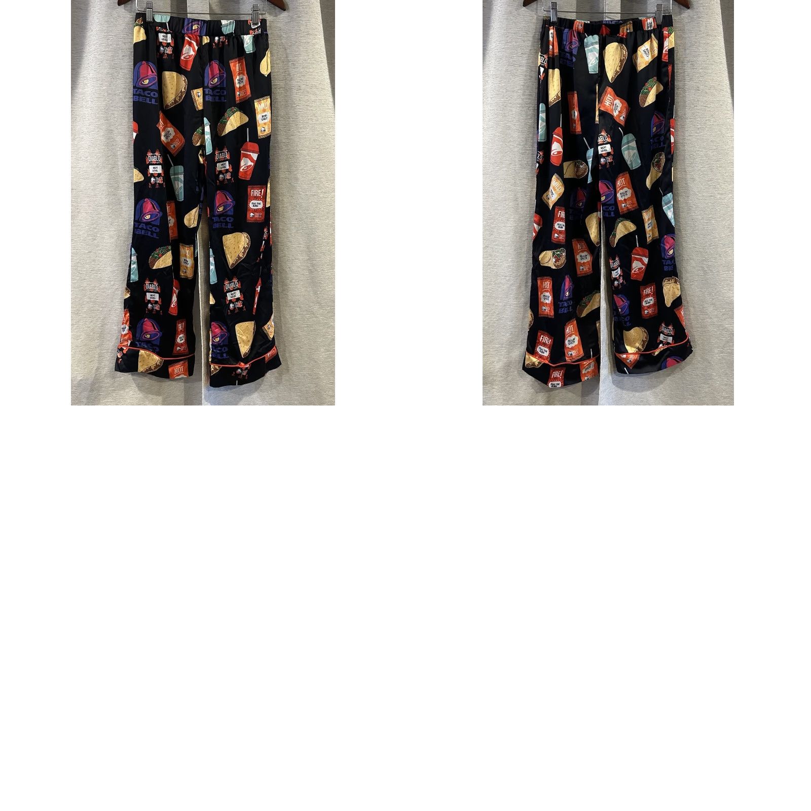 Bell Taco Bell Pajama Set Women’s M Satin Graphic Print Long Sleeve Button Up Multicolor Comfort Sleepwear Unbranded Unisex Adults Costume Size M / US 6-8 / IT 42-44 - 8 Thumbnail