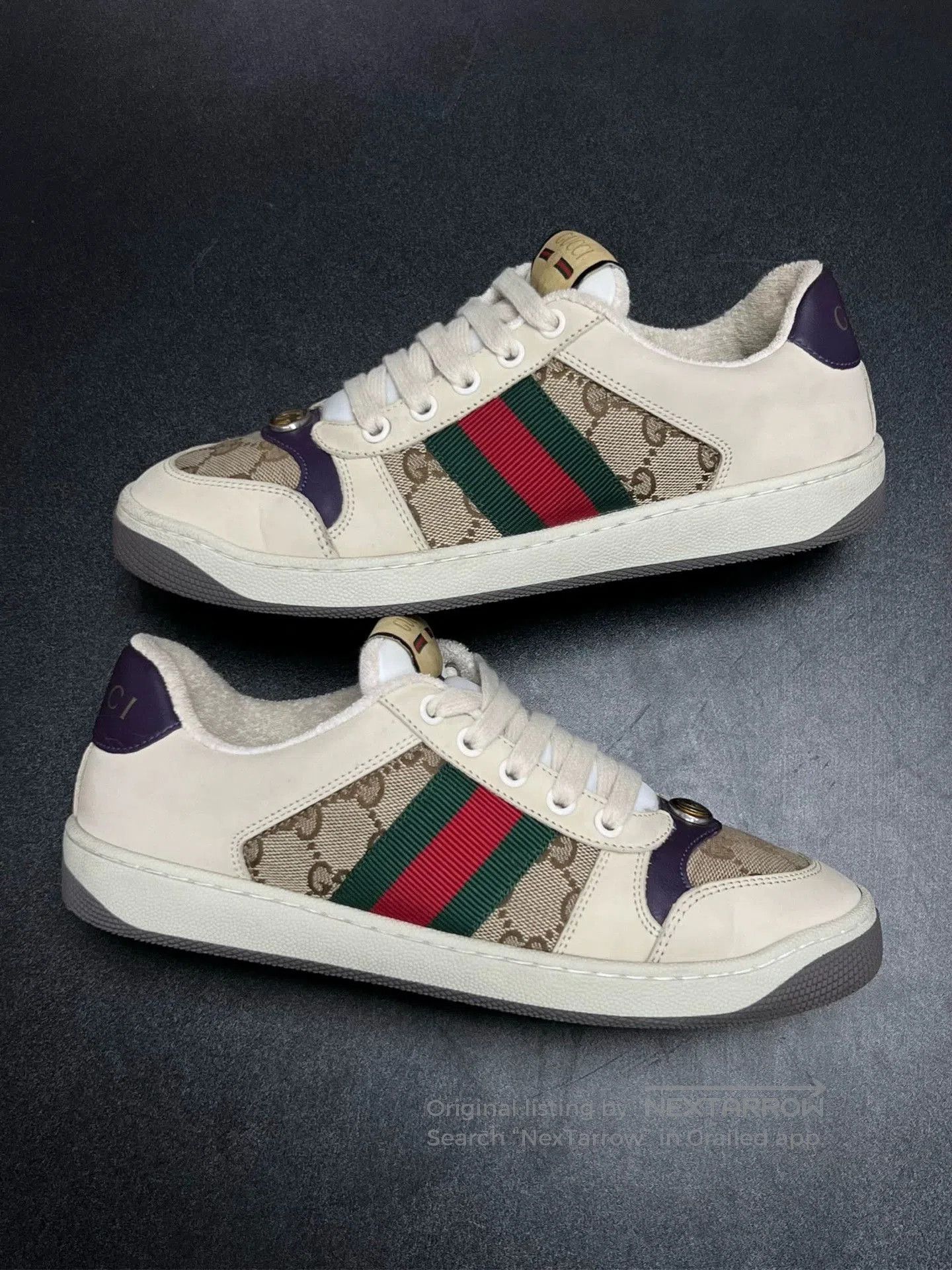 Gucci gucci gg dirty shoes in black and beige. Size US 7.5 / EU 40-41 - 5 Thumbnail