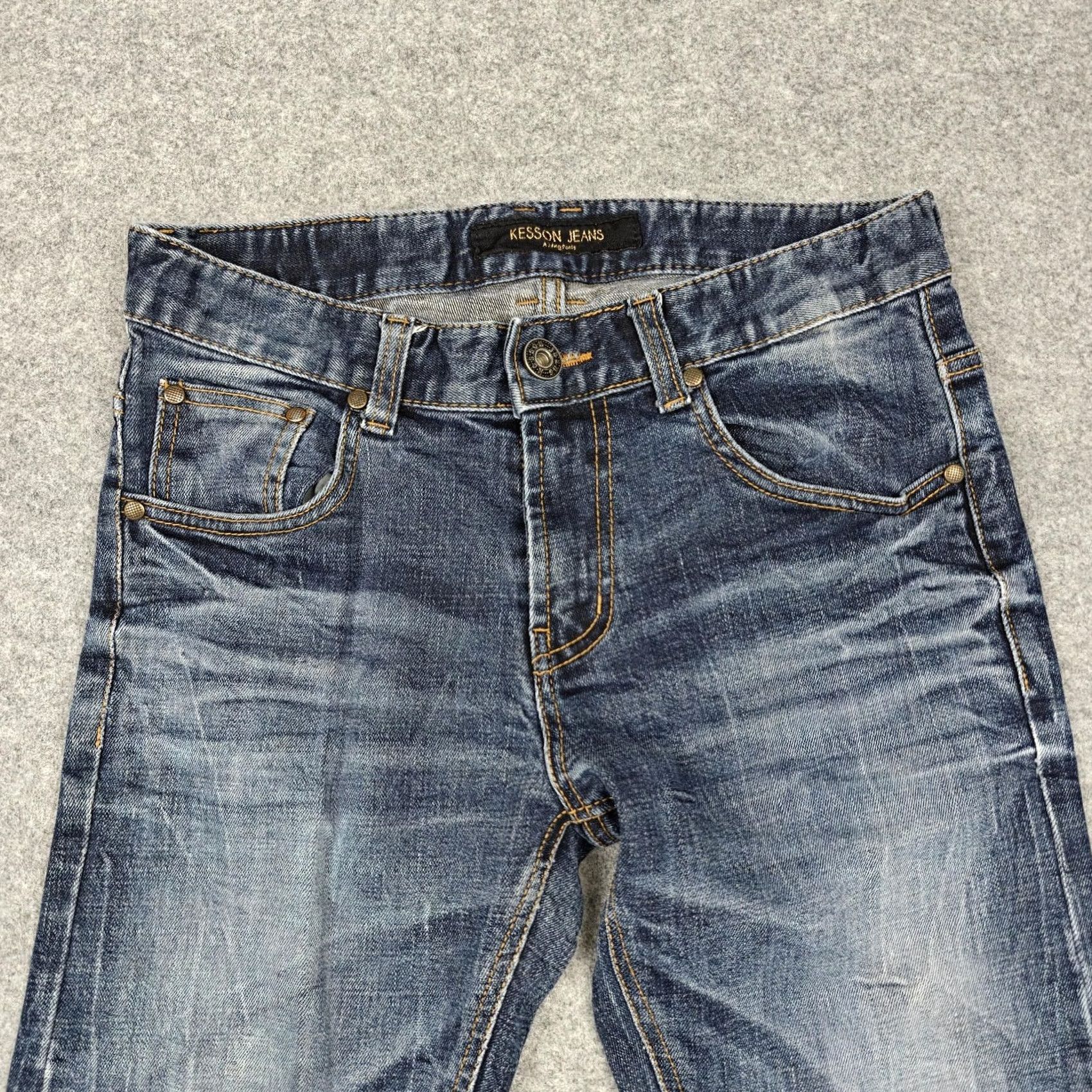 Denime Kesson Jeans Womens 30 Blue Medium Wash Slim Straight Distressed Denim Korea Size 30" / US 8 / IT 44 - 2 Thumbnail