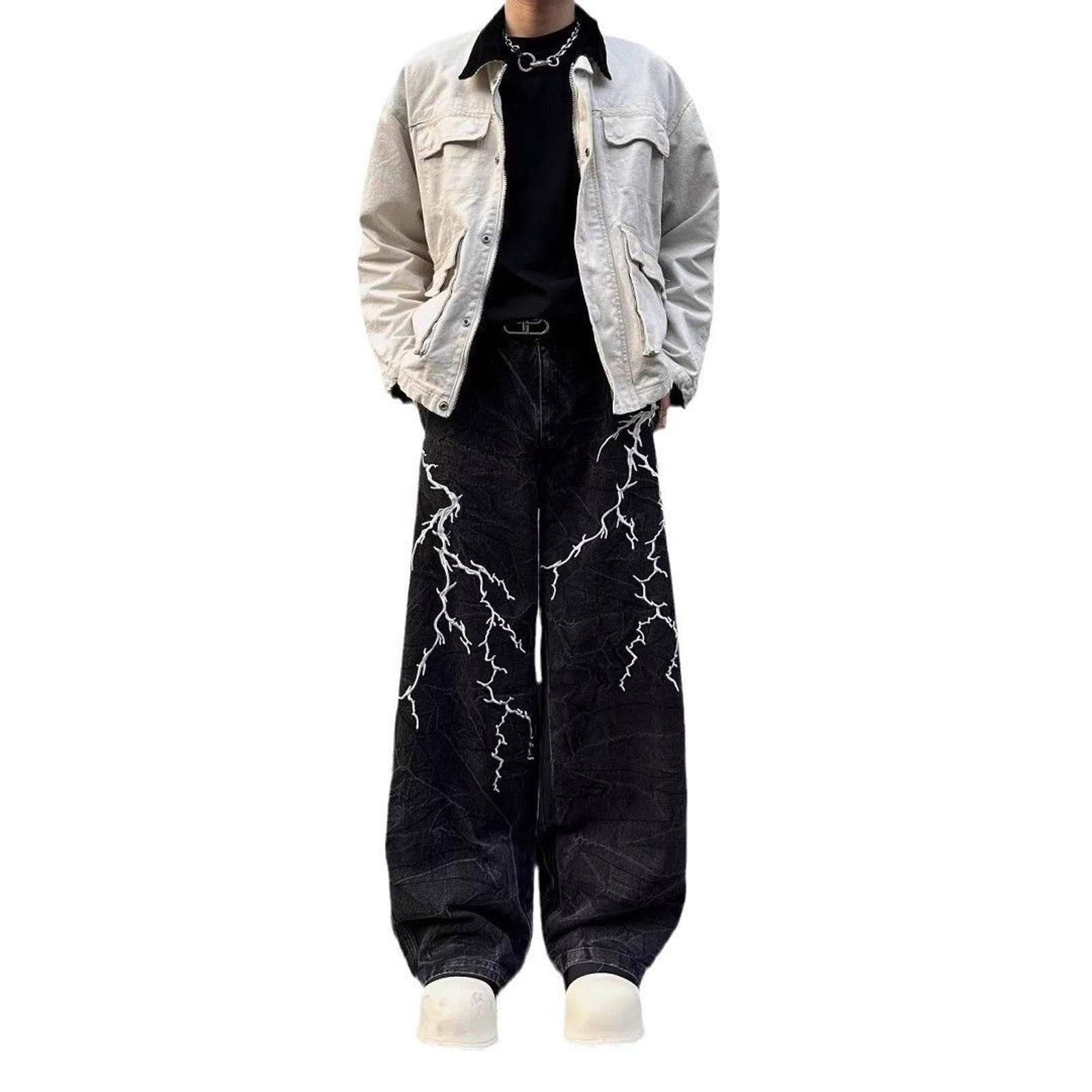 Other Lightning Print Wide Leg Jeans Size US 32 / EU 48 - 4 Thumbnail