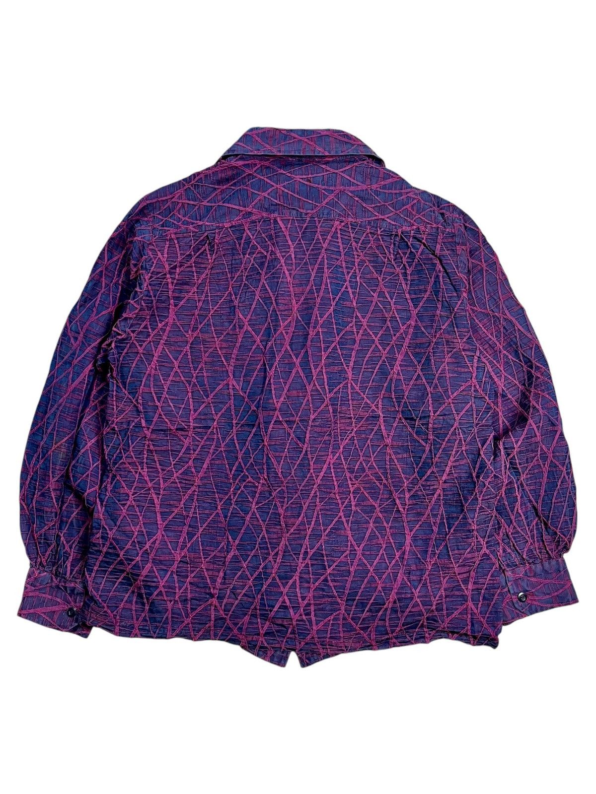 If Six Was Nine 1980s Modern Top - Nerve Textured Button Shirt Size US L / EU 52-54 / 3 - 2 Thumbnail
