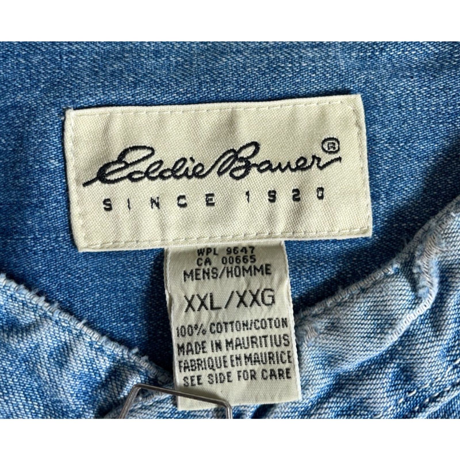 Eddie Bauer VINTAGE Eddie Bauer Denim Shirt Men's 2XL Blue Duck Embroidery Band Collar Y2K Nature Size US XXL / EU 58 / 5 - 3 Thumbnail