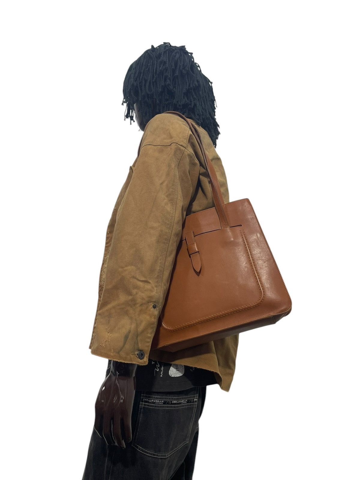 Leather Full Leather Patina Vtg Unknown Japan Shoulder Bag 1🟩3 Size ONE SIZE - 2 Thumbnail