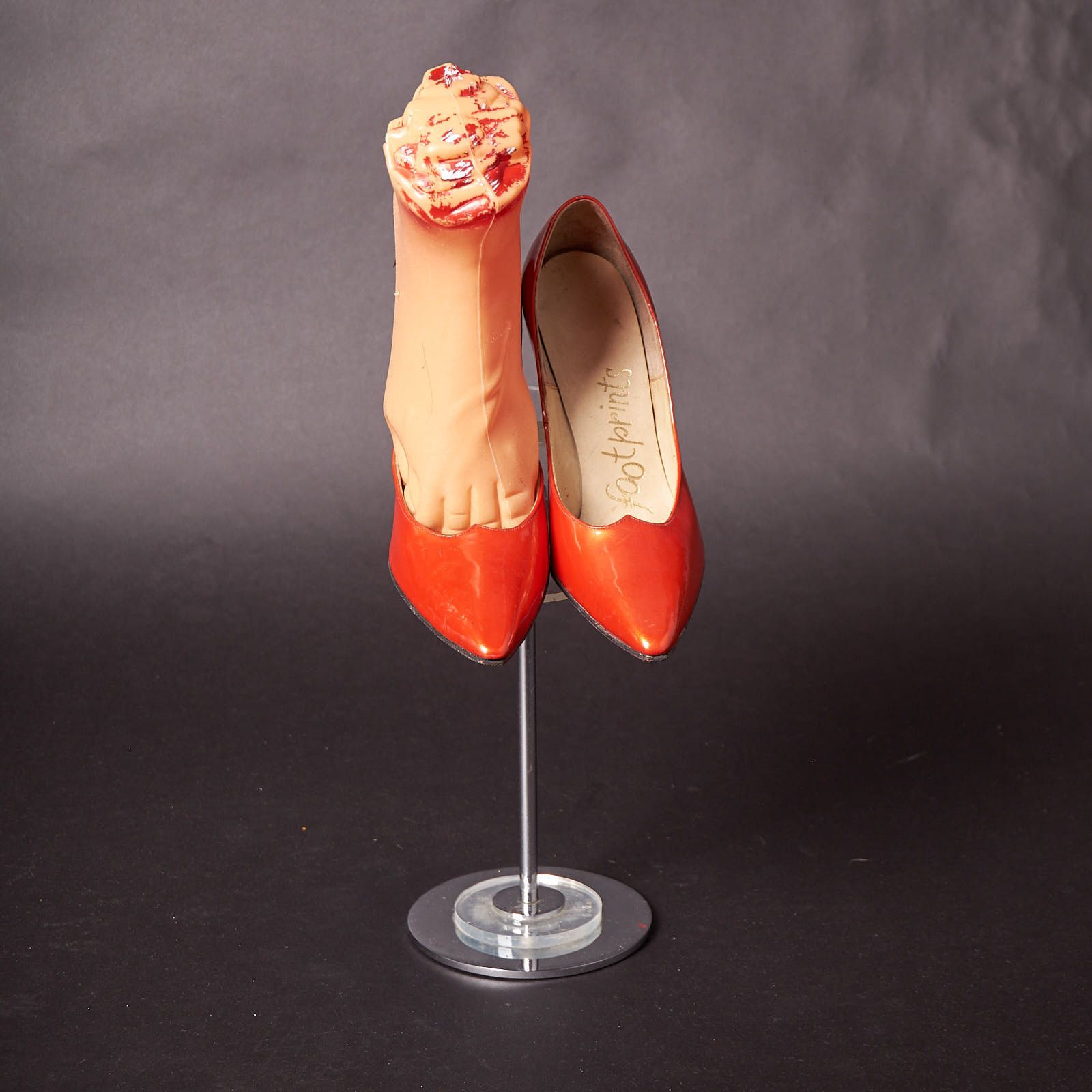 Vintage 1980s Metallic Lipstick Red Heels Pumps Size US 5 / IT 35 - 2 Thumbnail