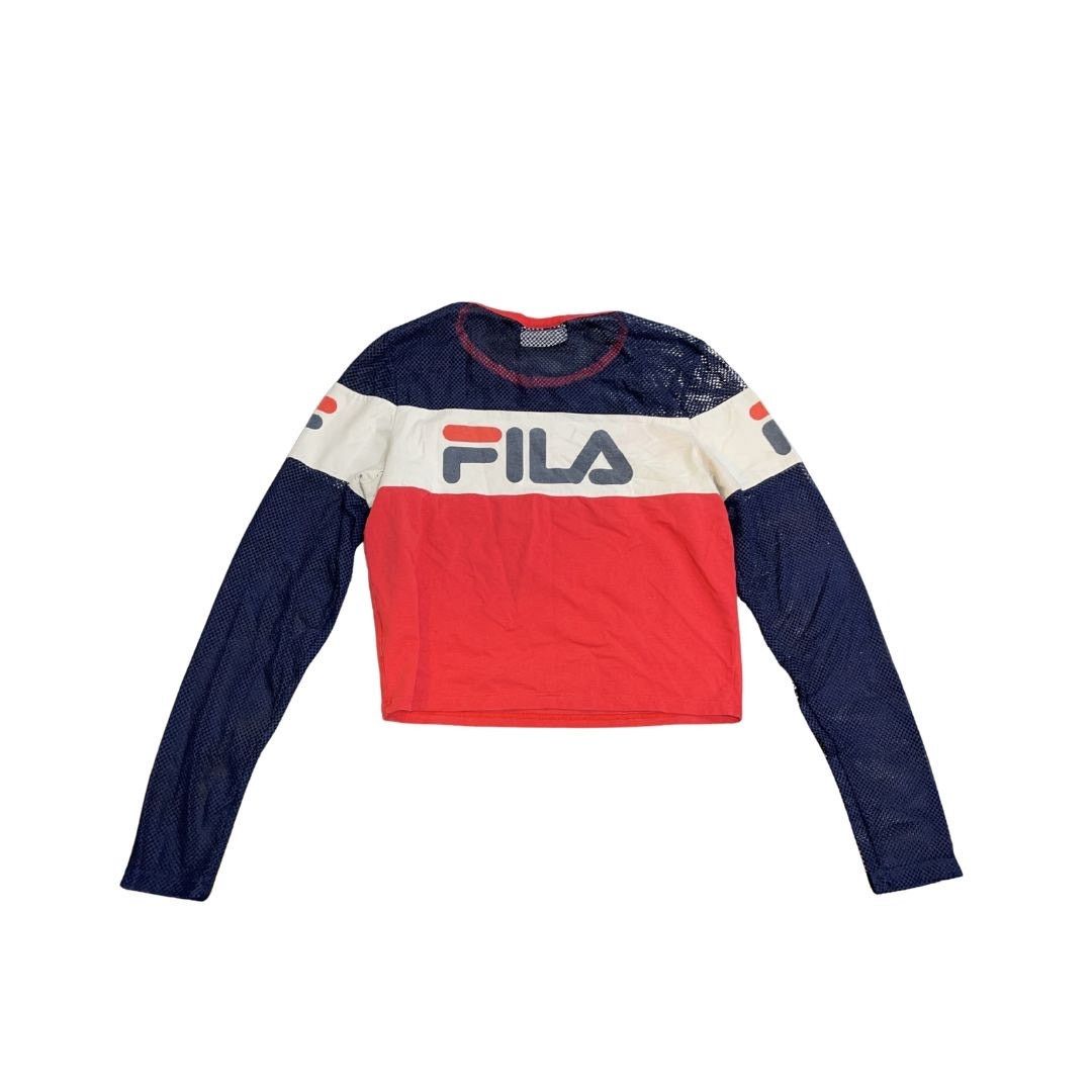 Fila FILA Mesh Long Sleeve Top 80s Y2K Retro Chic Athletic Sporty Size XL / US 12-14 / IT 48-50 - 2 Thumbnail