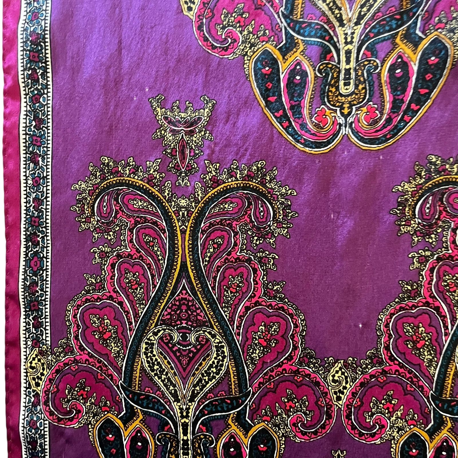 Oscar De La Renta × Vintage Vintage Oscar de la Renta Paisley Jewel-Tone Silk Scarf Size ONE SIZE - 5 Thumbnail