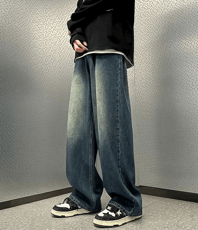 Japanese Brand × Vintage Vintage blue men's loose distressed oversize jeans Size US 32 / EU 48 - 2 Thumbnail