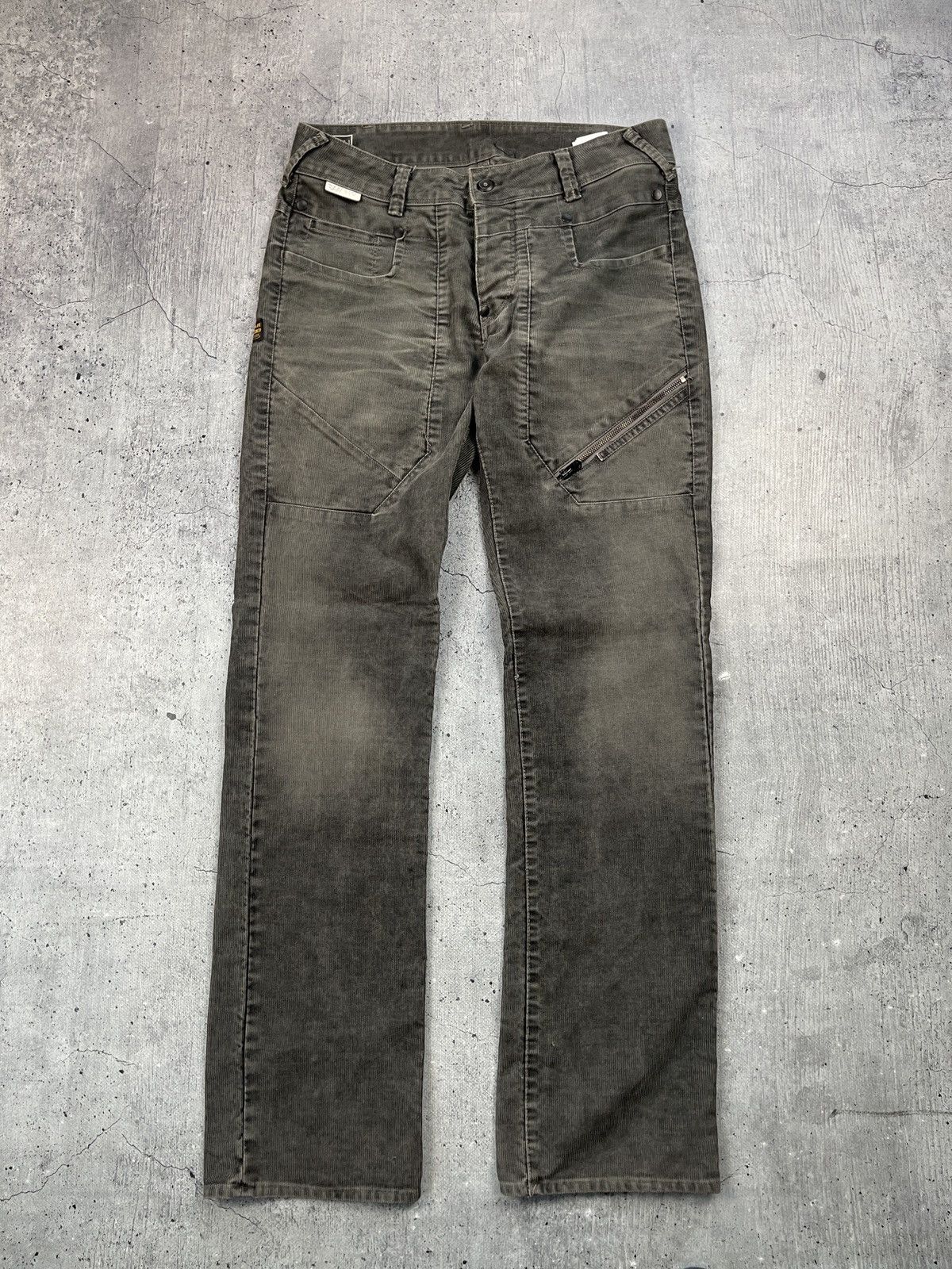 Designer × G-Star 🔥 G STAR RAW Twisted Leg Corduroy Pants Dark Olive Size US 32 / EU 48 - 2 Thumbnail