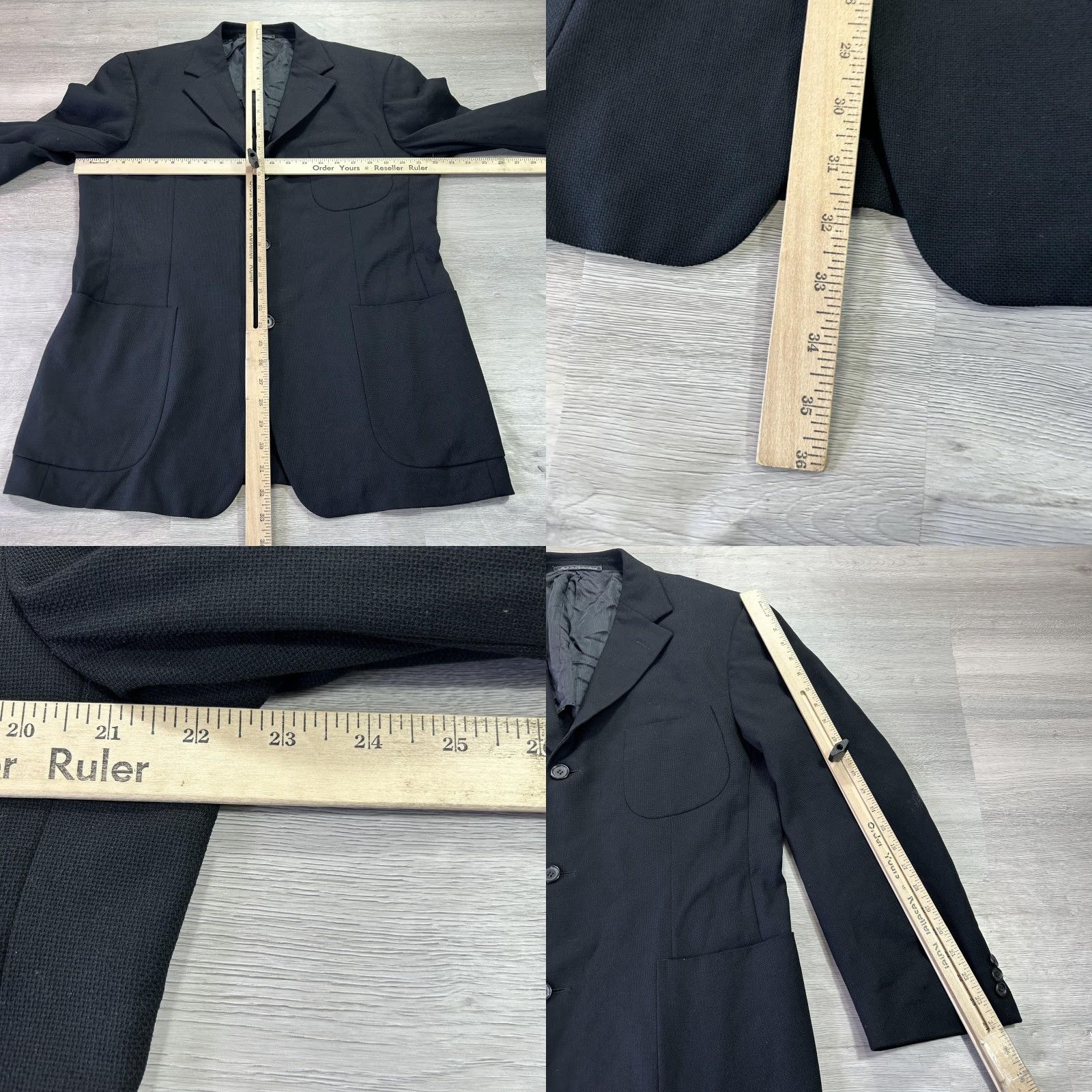 Ermenegildo Zegna VINTAGE Ermenegildo Zegna Blazer Mens 50 Black Sport Coat Jacket Wool Nylon Spandex Tweed Notch Three-Button 2 Piece Regular EU 50 Switzerland Mens Size 50R - 8 Thumbnail