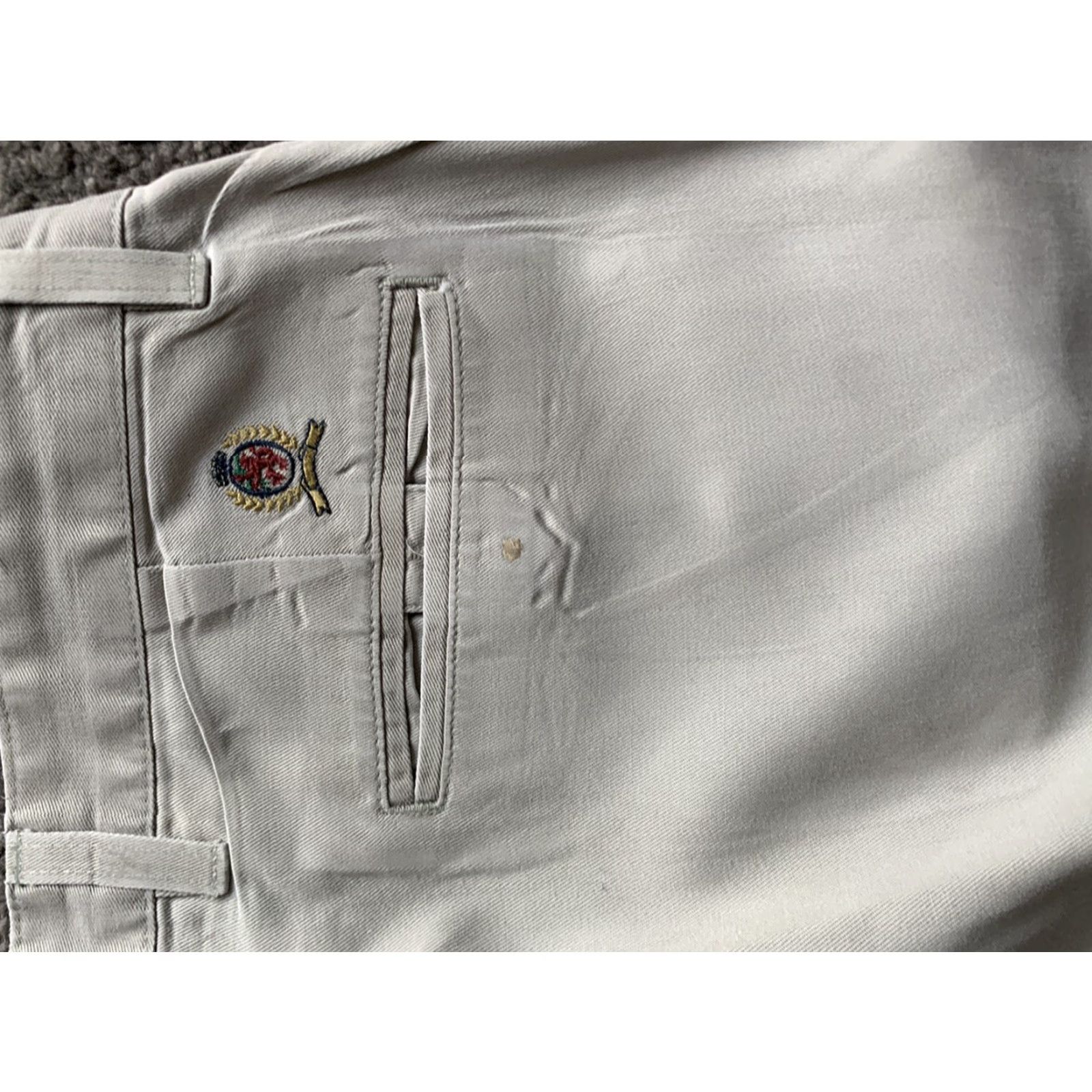 Tommy Hilfiger TOMMY HILFIGER Mens Beige Pleated Straight Leg Dress Pants 34x32 - Comfort, Breathable, Solid, American Designer Size US 34 / EU 50 - 3 Thumbnail