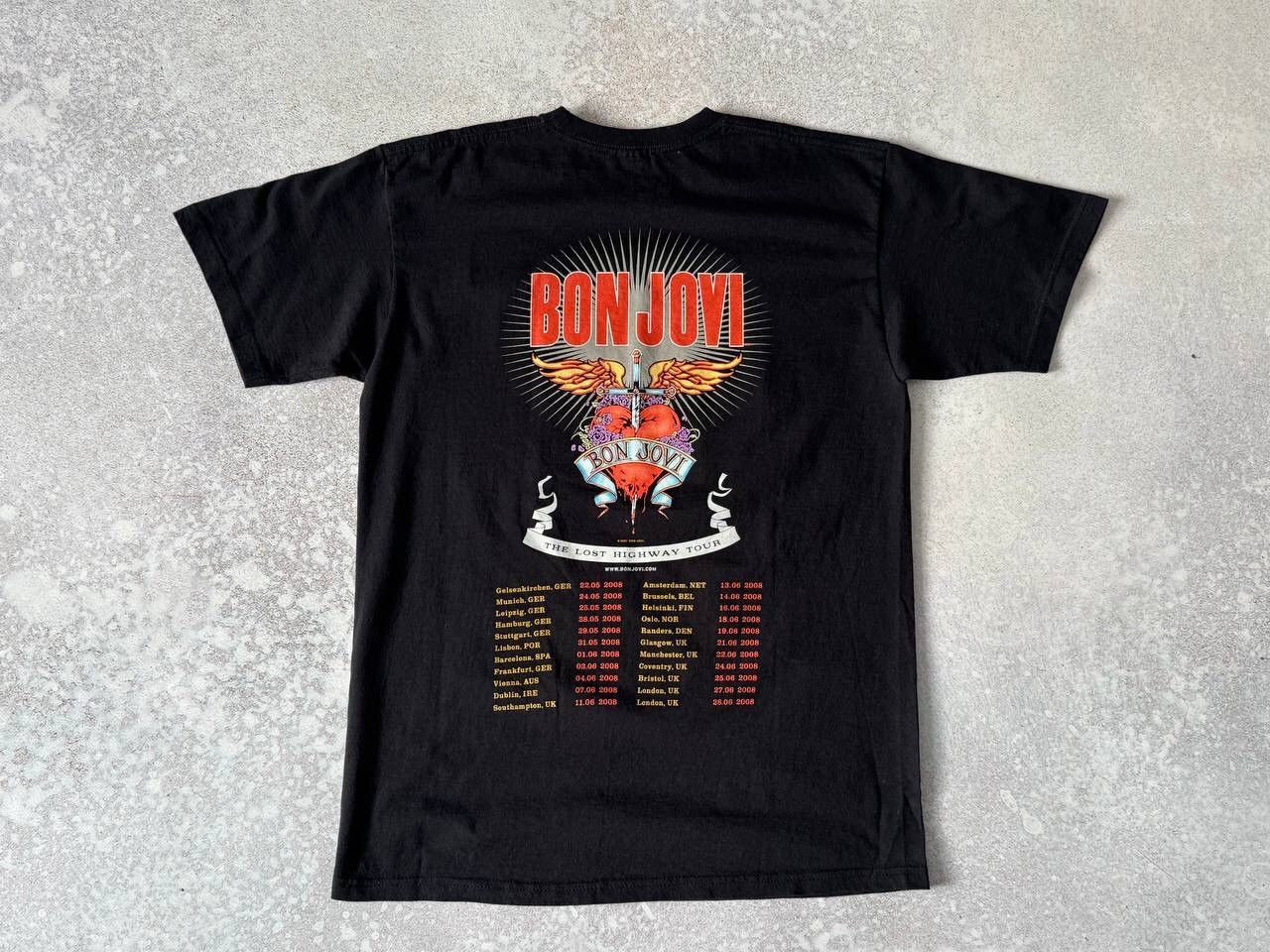 Vintage 2007 Bon Jovi The Lost Highway Tour T-shirt Big Logo