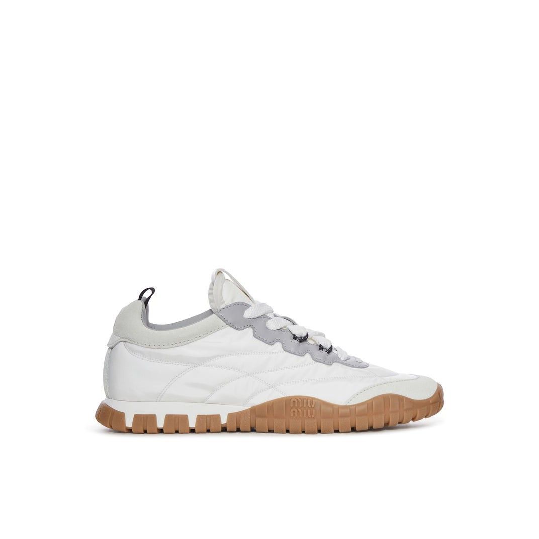 MIU MIU Tyre $1120 White/Granite Sneakers New & Authentic (W