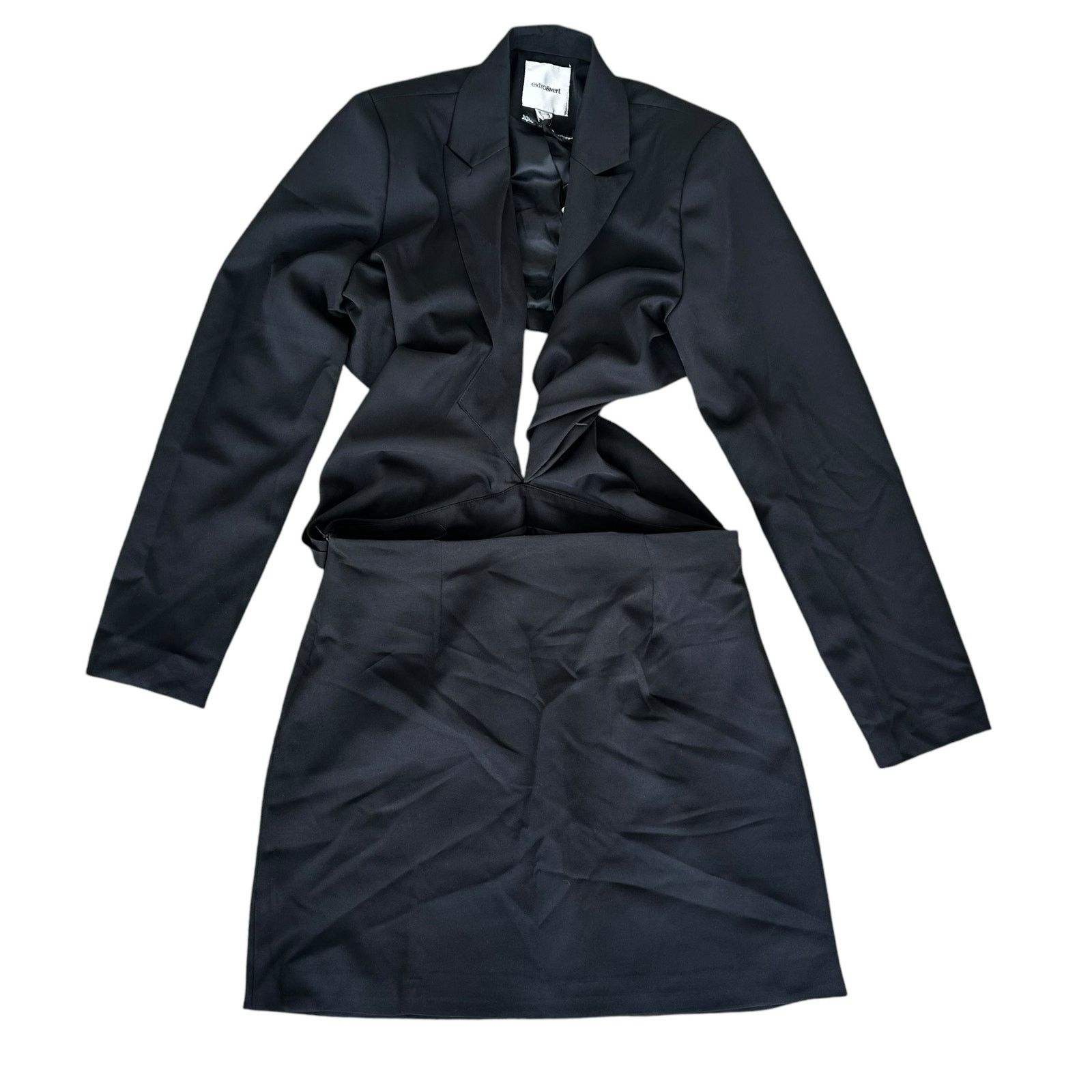 Other Extro & Vert Black Twist Front Blazer Skirt Dress Sz 12 Size XL / US 12-14 / IT 48-50 - 1 Thumbnail