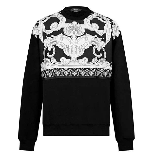 Versace o1g2r1mq0824 Baroque Panel Sweatshirt in Black & White Size US S / EU 44-46 / 1 - 1 Thumbnail