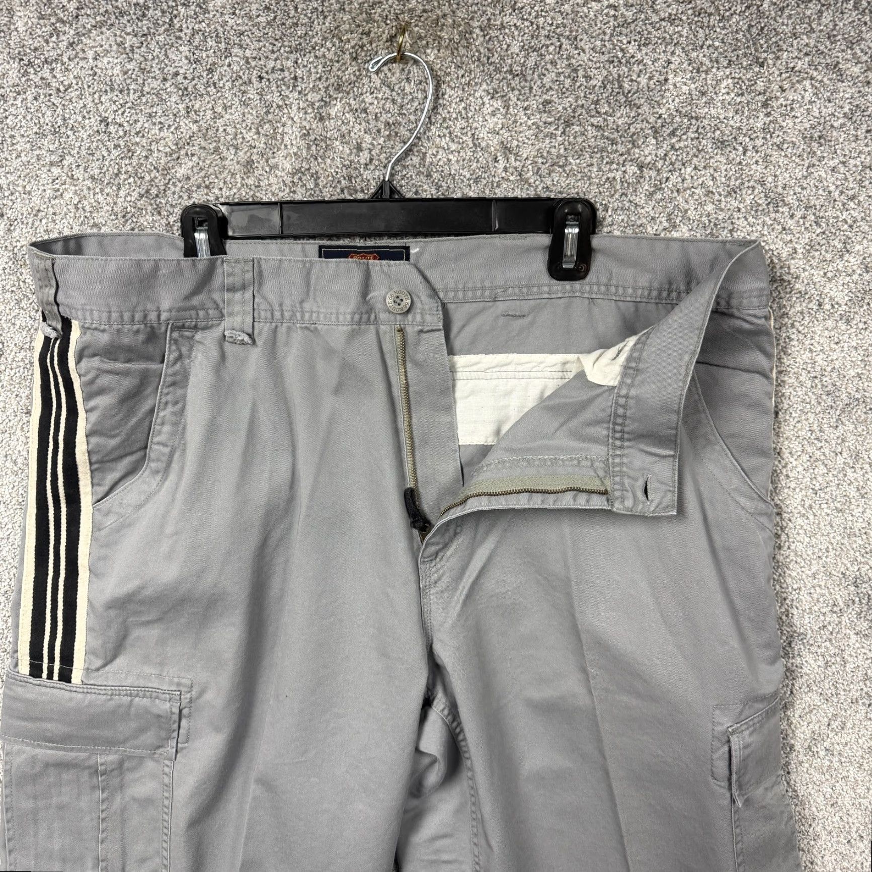 Route 66 Vintage Route 66 Cargo Shorts Mens 40x12 Gray Striped Canvas 90s Summer Casual Short Size US 40 / EU 56 - 7 Thumbnail