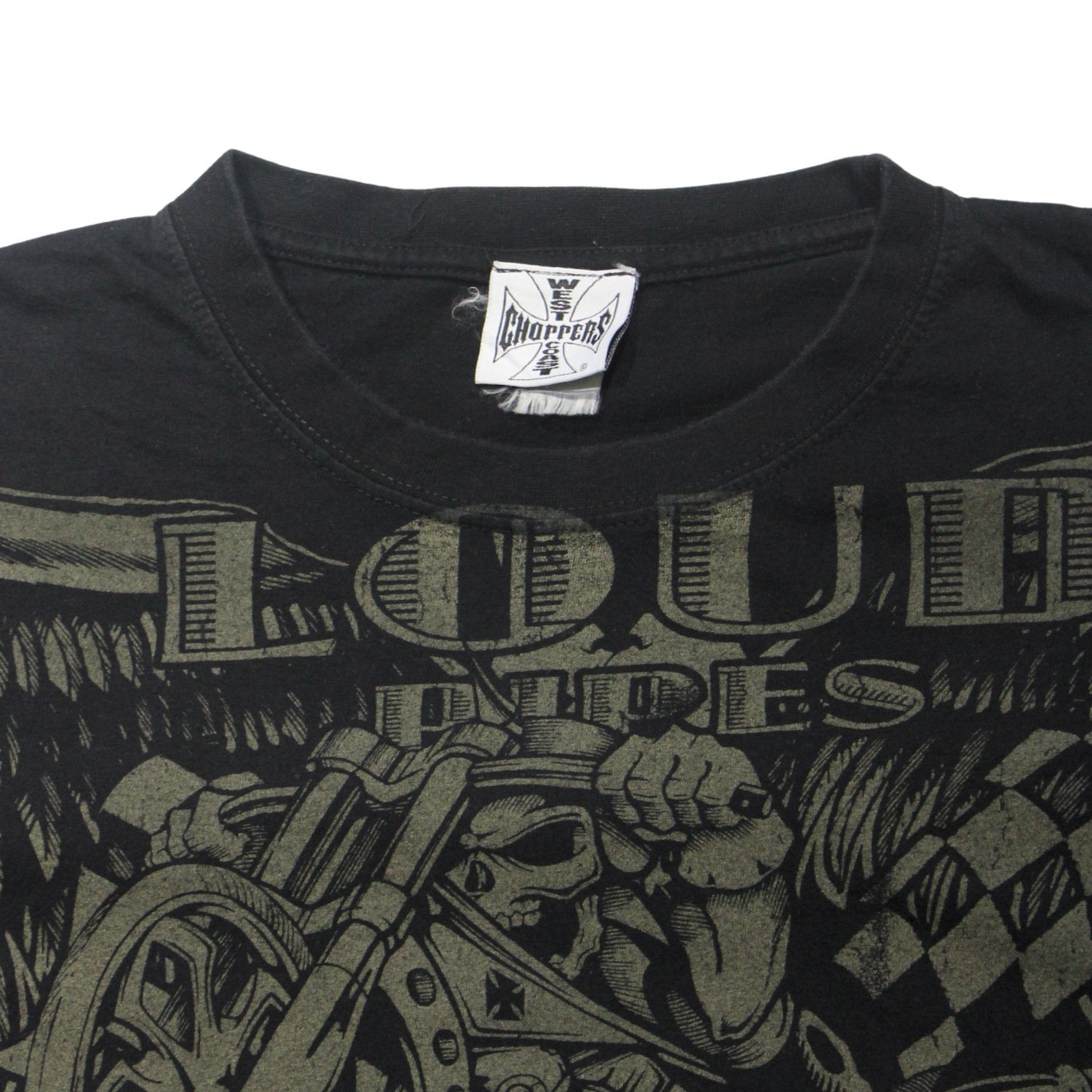 West Coast Choppers 2000S WEST COAST CHOPPERS “LOUD PIPES SAVE LIVES” TEE Size US XL / EU 56 / 4 - 2 Thumbnail