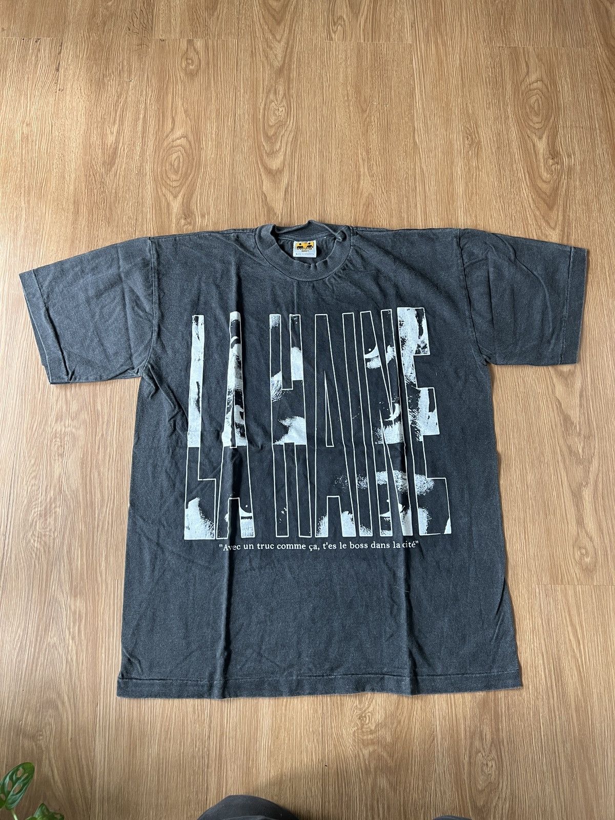 Band Tees La Haine French Movie By Mathieu Kassovitz Black Faded Tee Size US L / EU 52-54 / 3 - 3 Thumbnail