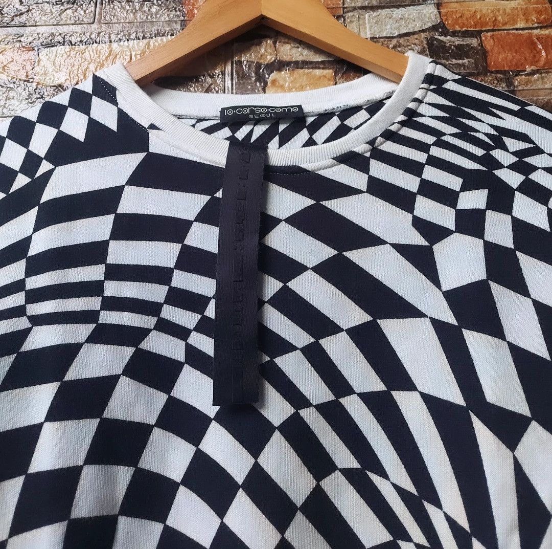 10 Corso Como × Designer × Gareth Pugh Gareth Pugh Black White Geometric Checkered Crewneck Size M / US 6-8 / IT 42-44 - 6 Thumbnail