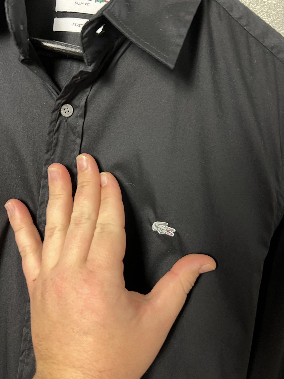 Lacoste Lacoste Black Button Up Long Sleeve Shirt With White Logo Size US S / EU 44-46 / 1 - 3 Thumbnail