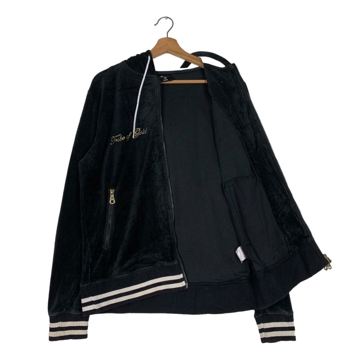 Japanese Brand 24 KARATS Tribe of Gold Velvet Zipper Hoodies #0802-C36 Size US M / EU 48-50 / 2 - 11 Thumbnail