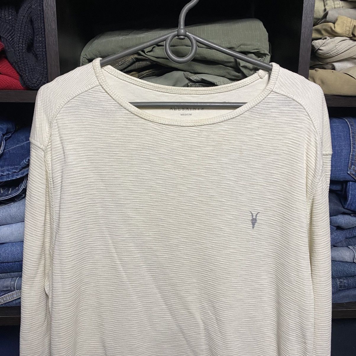 Allsaints Designer Allsaints small logo y2k streetwear longsleeve Size US M / EU 48-50 / 2 - 2 Thumbnail