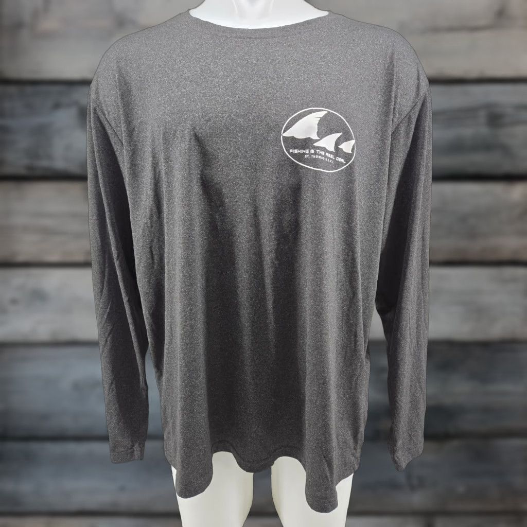 Vintage Spicy Tuna Shirt Men 2XL Gray St. Thomas USVI Performance Fishing Long Sleeve Shirt Pullover Beach Outdoor UV Protection Size US XXL / EU 58 / 5 - 1 Thumbnail