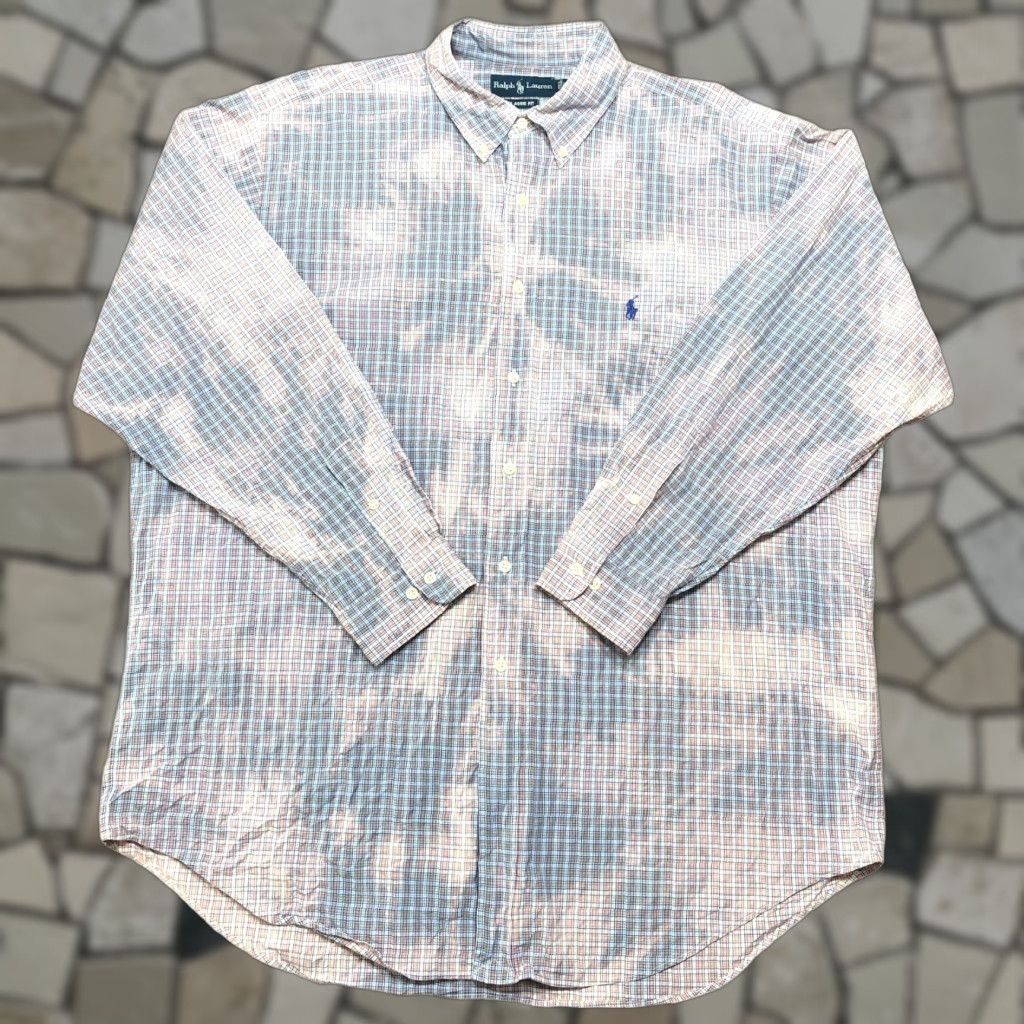 Ralph Lauren Vtg Polo Ralph Lauren Acid Wash Button Down Shirt Mens 17.5 34/35 Blue Green Shirt Mens Size US XXL / EU 58 / 5 - 1 Thumbnail