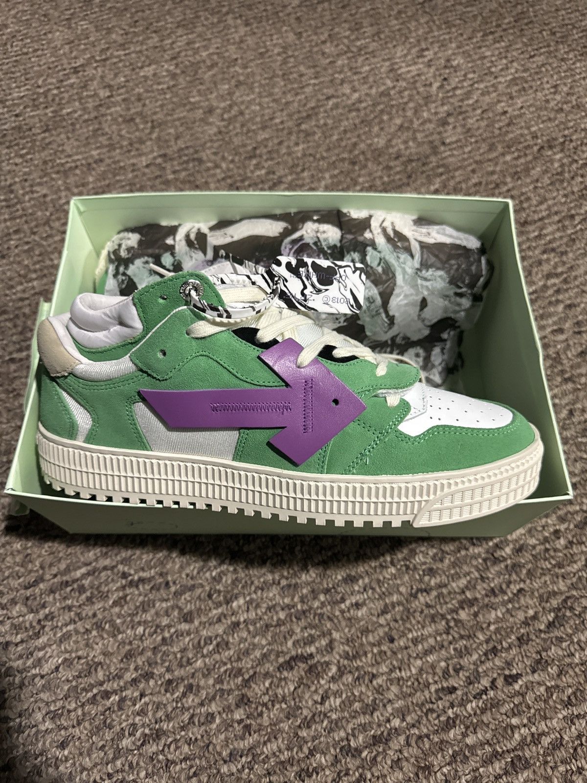 Off-White C/O VIRGIL ABLOH White/Green Court Low Sneakers 11/44 Size US 11 / EU 44 - 1 Thumbnail