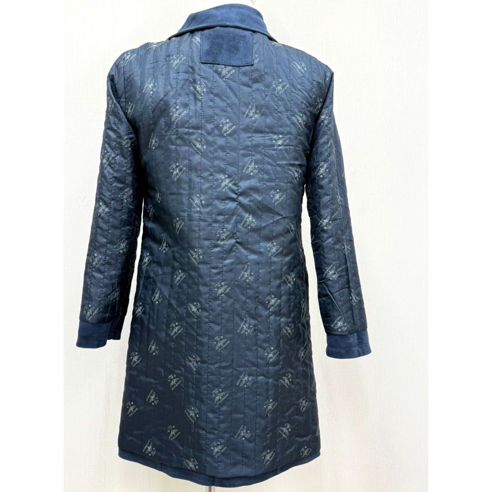 Vintage Women's Blue Leather Overcoat Shirt Jacket? (Size M) Italian Leather Long Coat with Pockets, Premium Soft Shearling Lining, Fall/Winter, Regular Fit Size M / US 6-8 / IT 42-44 - 4 Thumbnail