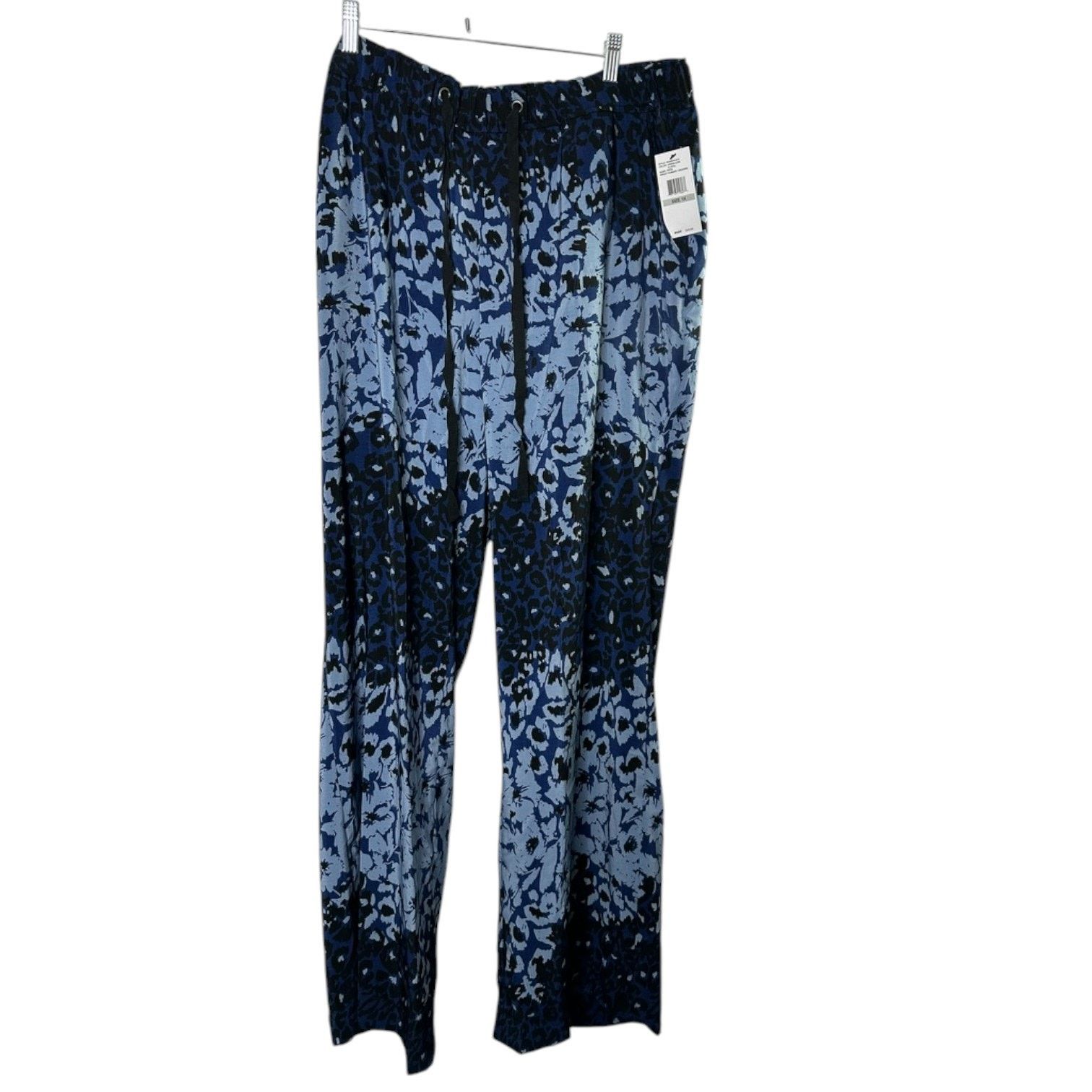 Jessica Simpson Jessica Simpson Blue Floral Wide Leg Palazzo Pants 1X New Size 42" / US 20 - 1 Thumbnail