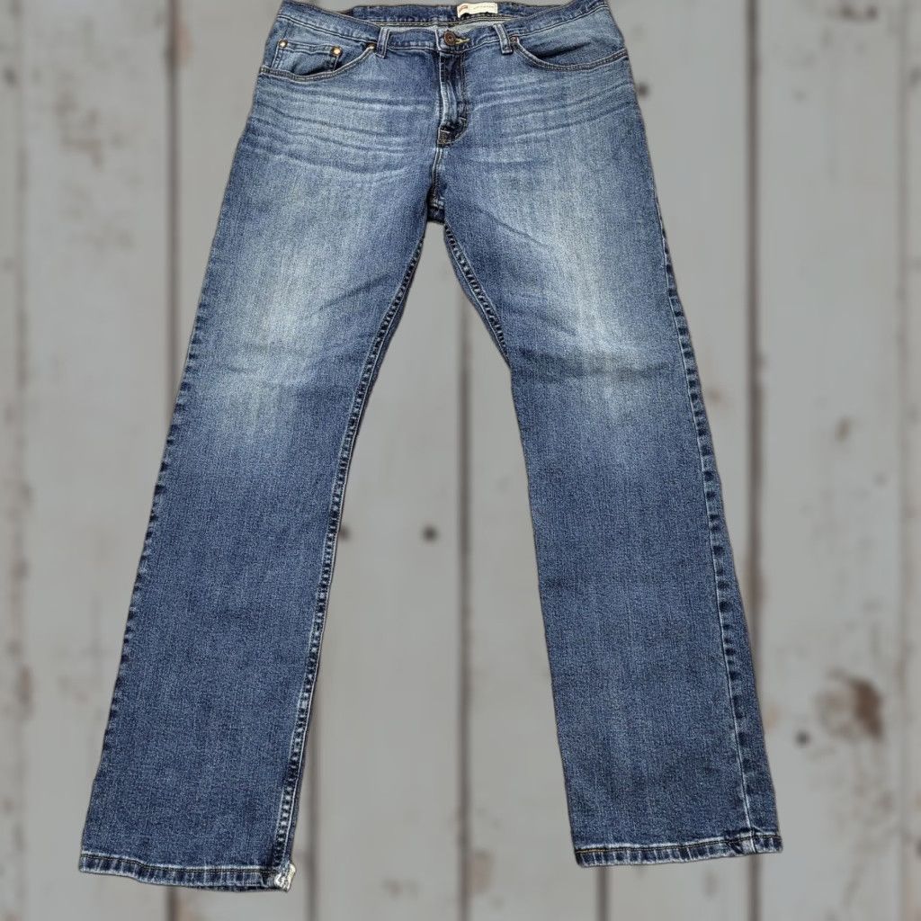Wrangler Wrangler Jeans Mens 36x32 Denim Slim Straight Blue Stretch 5-Pocket Cowboy Cut Wrangler Cowboy Cut Mens Jeans Size US 36 / EU 52 - 1 Thumbnail