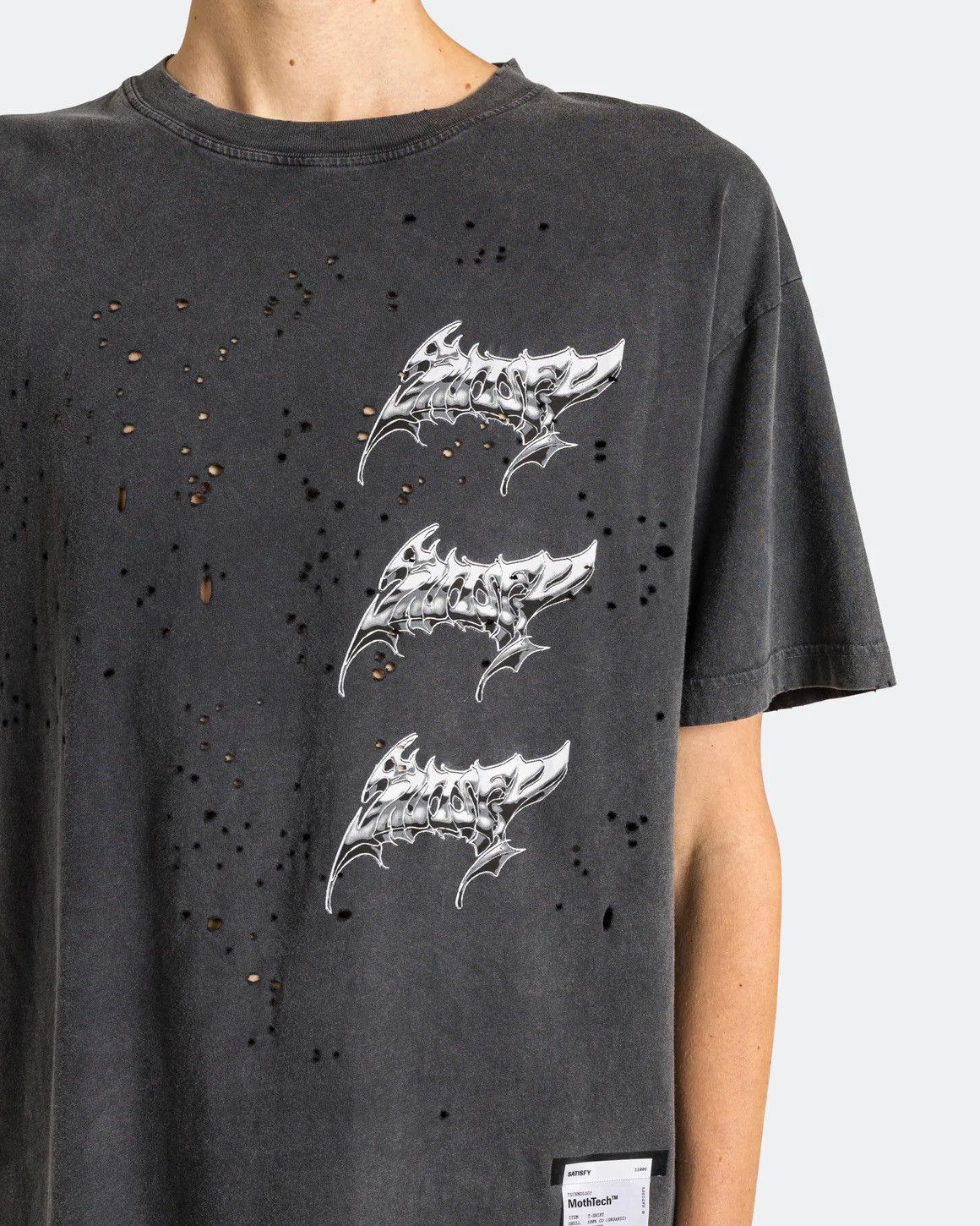 Satisfy MothTech 'Liquid Metal' T-Shirt - Aged Black Size US XL / EU 56 / 4 - 4 Thumbnail