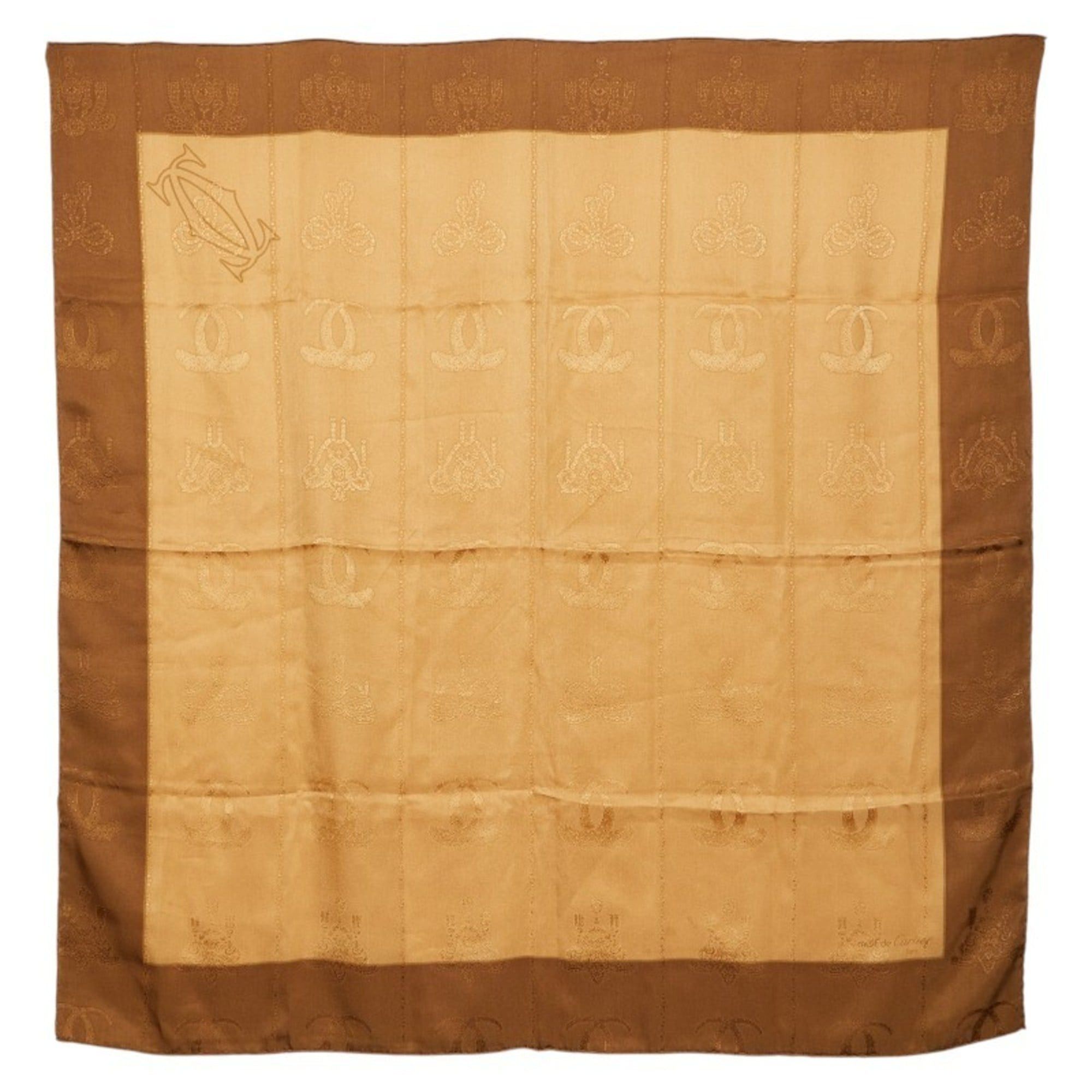 Cartier Cartier all-over print scarf/muffler, brown silk, women's. Size ONE SIZE - 1 Thumbnail