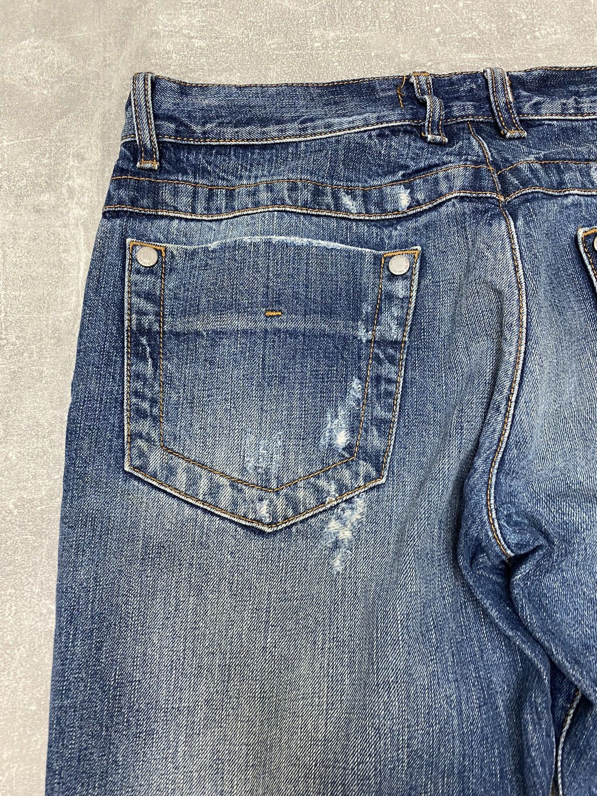 Designer × Dirk Bikkembergs Dirk Bikkembergs Sport Couture Cut Raw Denim Jeans Size US 34 / EU 50 - 16 Thumbnail